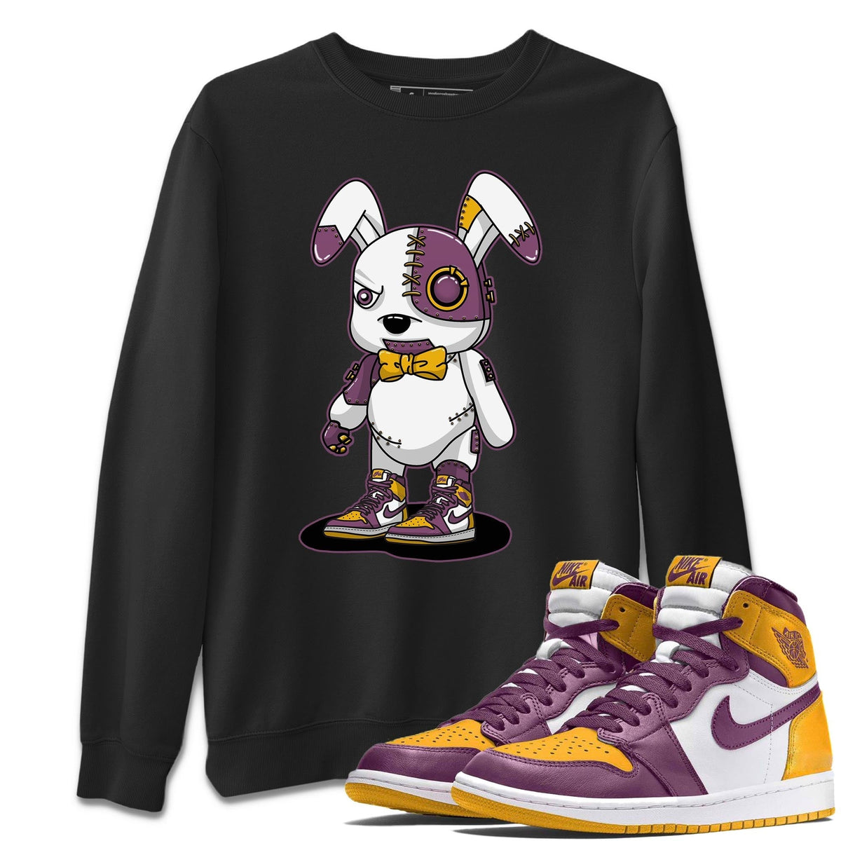 Jordan 1 Brotherhood Sneaker Matching T-Shirt Cyborg Bunny Sneaker Tees Jordan 1 Brotherhood Sneaker Release Tees Crew Neck Tees
