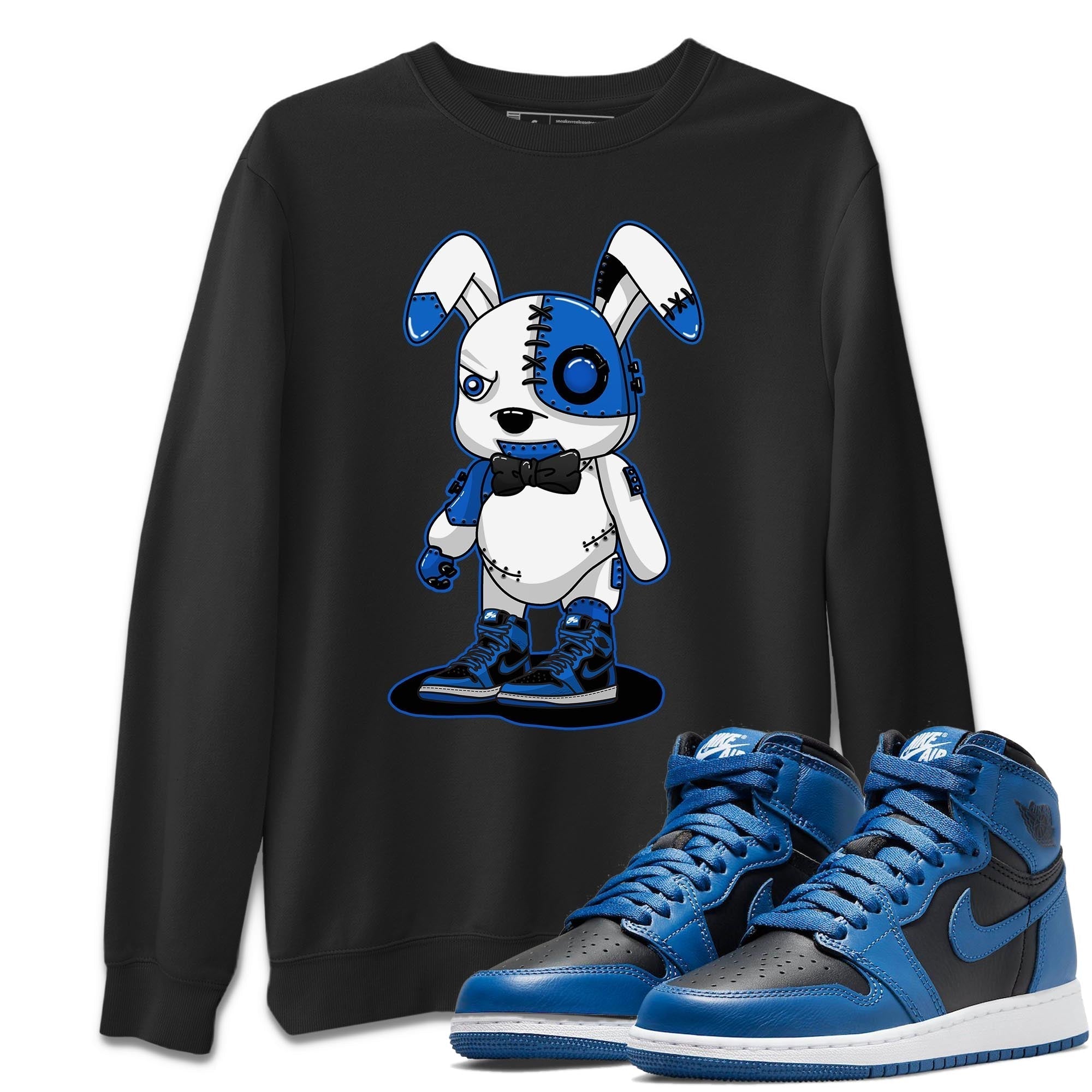Jordan 1 Dark Marina Blue Sneaker Matching T-Shirt Cyborg Bunny Sneaker Tees Jordan 1 Dark Marina Blue Sneaker Release Tees Crew Neck Tees