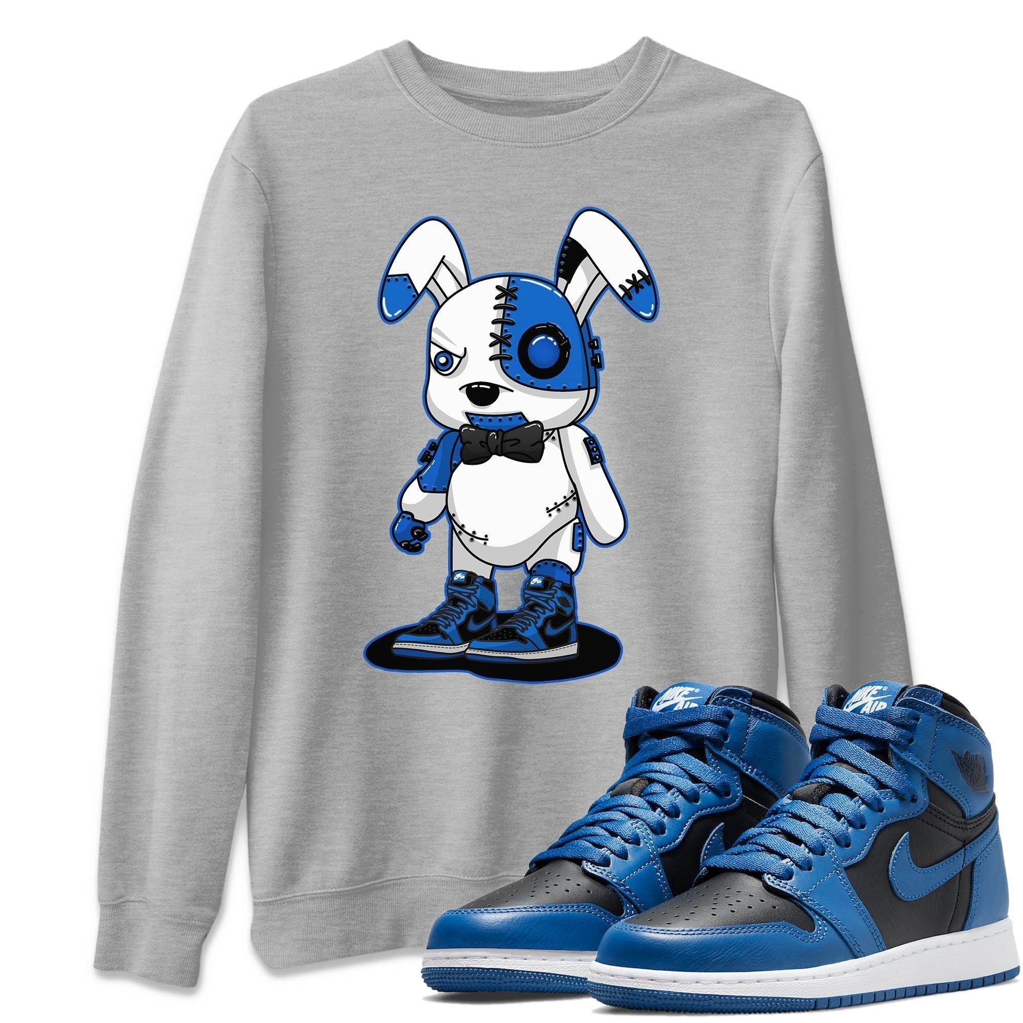 Jordan 1 Dark Marina Blue Sneaker Matching T-Shirt Cyborg Bunny Sneaker Tees Jordan 1 Dark Marina Blue Sneaker Release Tees Crew Neck Tees