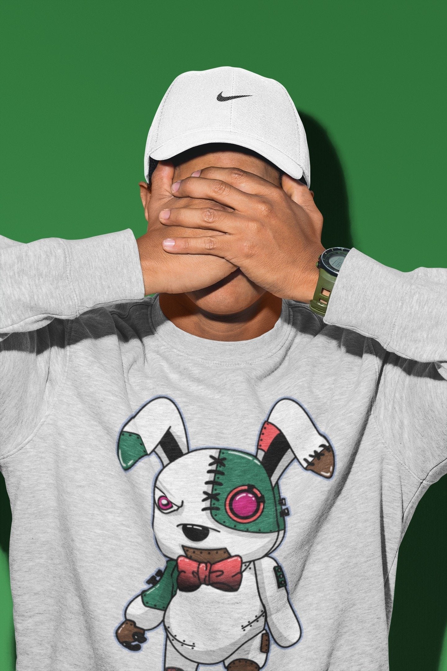 Jordan 1 Hand Crafted Sneaker Matching T-Shirt Cyborg Bunny Sneaker Tees Jordan 1 Hand Crafted Sneaker Release Tees Crew Neck Tees