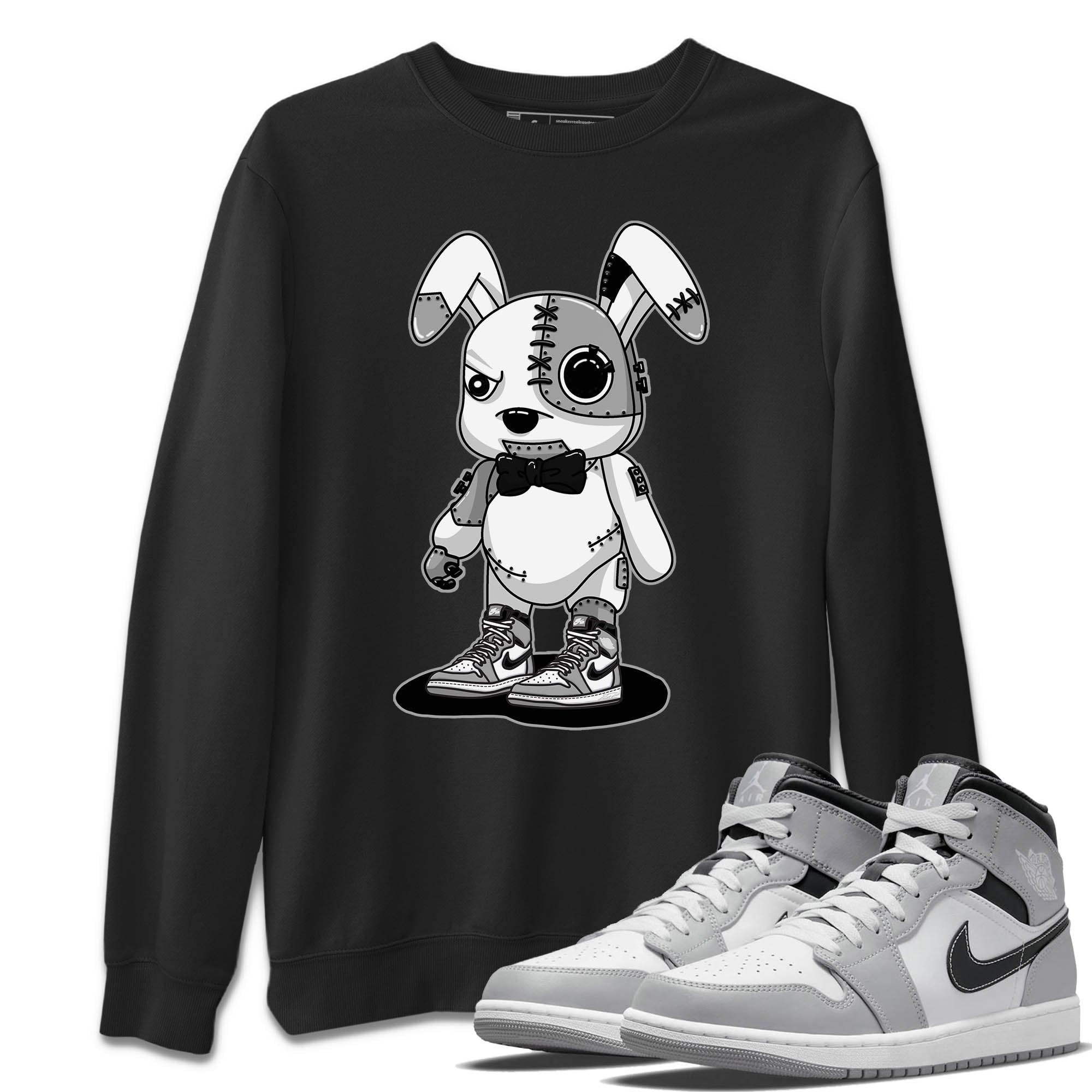 Jordan 1 Light Smoke Grey Sneaker Matching T-Shirt Cyborg Bunny Sneaker Tees Jordan 1 Light Smoke Grey Sneaker Release Tees Crew Neck Tees