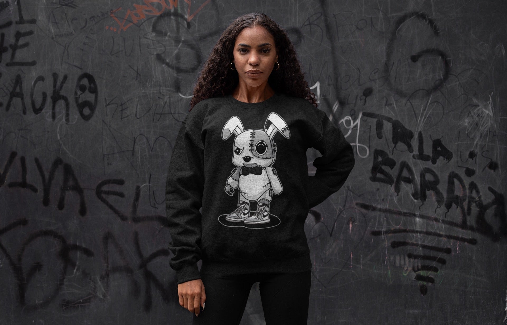 Jordan 1 Light Smoke Grey Sneaker Matching T-Shirt Cyborg Bunny Sneaker Tees Jordan 1 Light Smoke Grey Sneaker Release Tees Crew Neck Tees