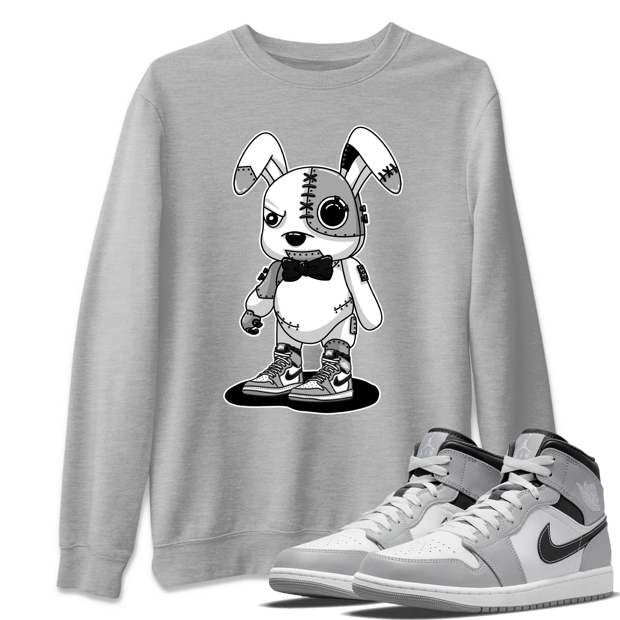 Jordan 1 Light Smoke Grey Sneaker Matching T-Shirt Cyborg Bunny Sneaker Tees Jordan 1 Light Smoke Grey Sneaker Release Tees Crew Neck Tees