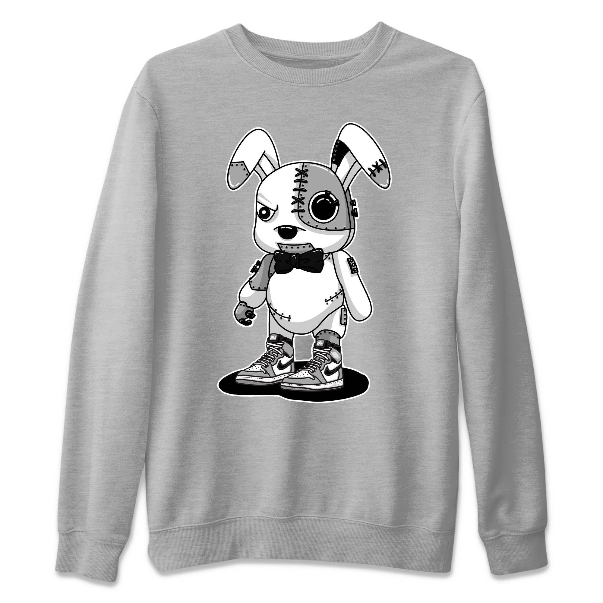 Jordan 1 Light Smoke Grey Sneaker Matching T-Shirt Cyborg Bunny Sneaker Tees Jordan 1 Light Smoke Grey Sneaker Release Tees Crew Neck Tees