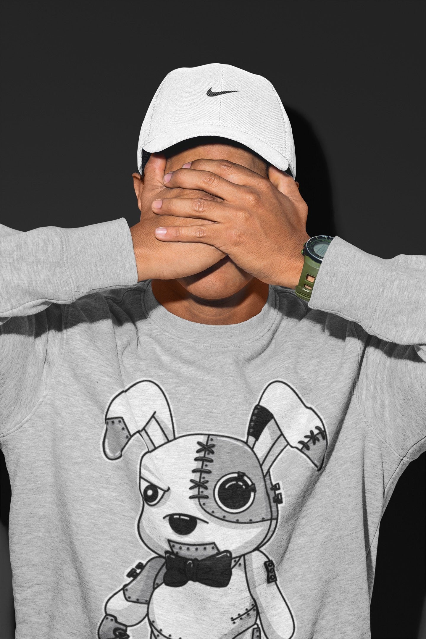 Jordan 1 Light Smoke Grey Sneaker Matching T-Shirt Cyborg Bunny Sneaker Tees Jordan 1 Light Smoke Grey Sneaker Release Tees Crew Neck Tees