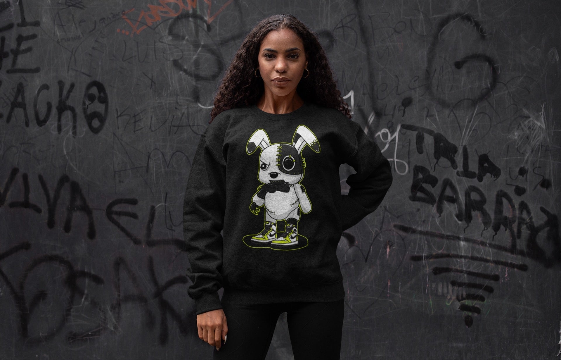 Jordan 1 Visionaire Sneaker Matching T-Shirt Cyborg Bunny Sneaker Tees Jordan 1 Visionaire Sneaker Release Tees Crew Neck Tees