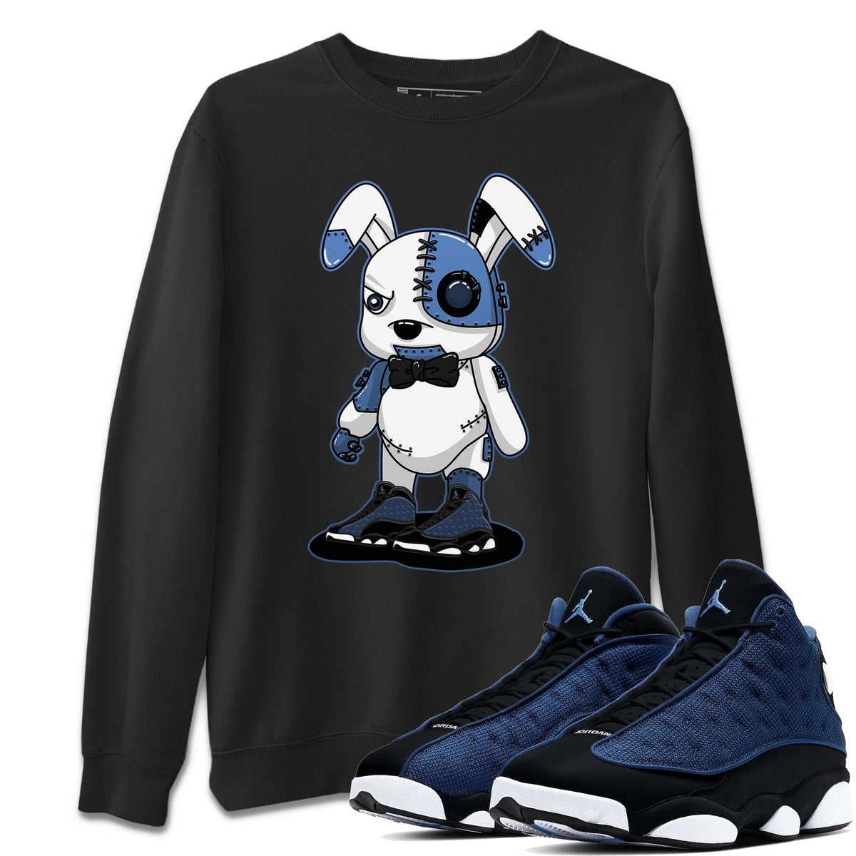 Jordan 13 Brave Blue Sneaker Matching T-Shirt Cyborg Bunny Sneaker Tees Jordan 13 Brave Blue Sneaker Release Tees Crew Neck Tees