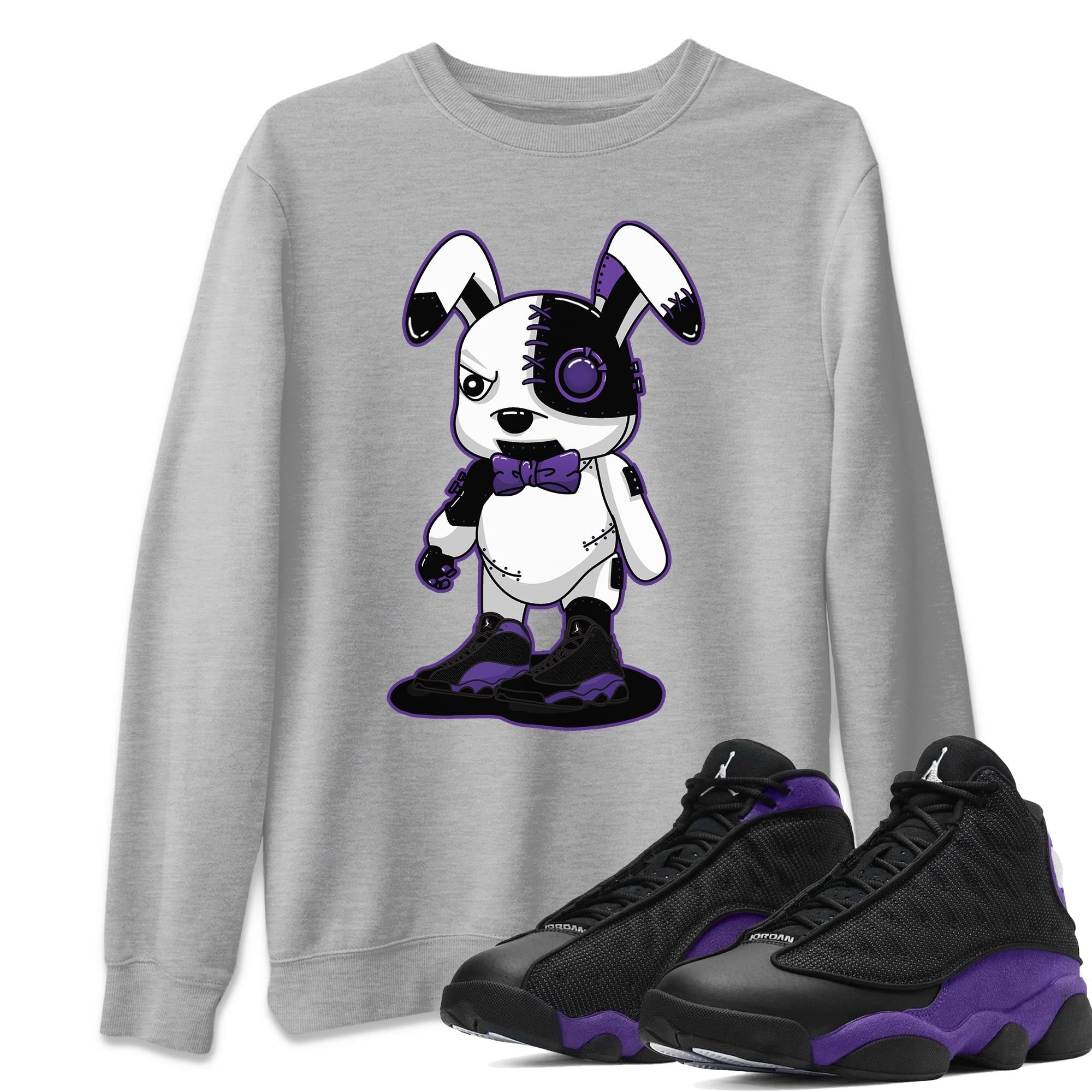 Jordan 13 Court Purple Shirt To Match Jordans Cyborg Bunny Sneaker Tees Jordan 13 Court Purple Drip Gear Zone Sneaker Matching Clothing Unisex Shirts
