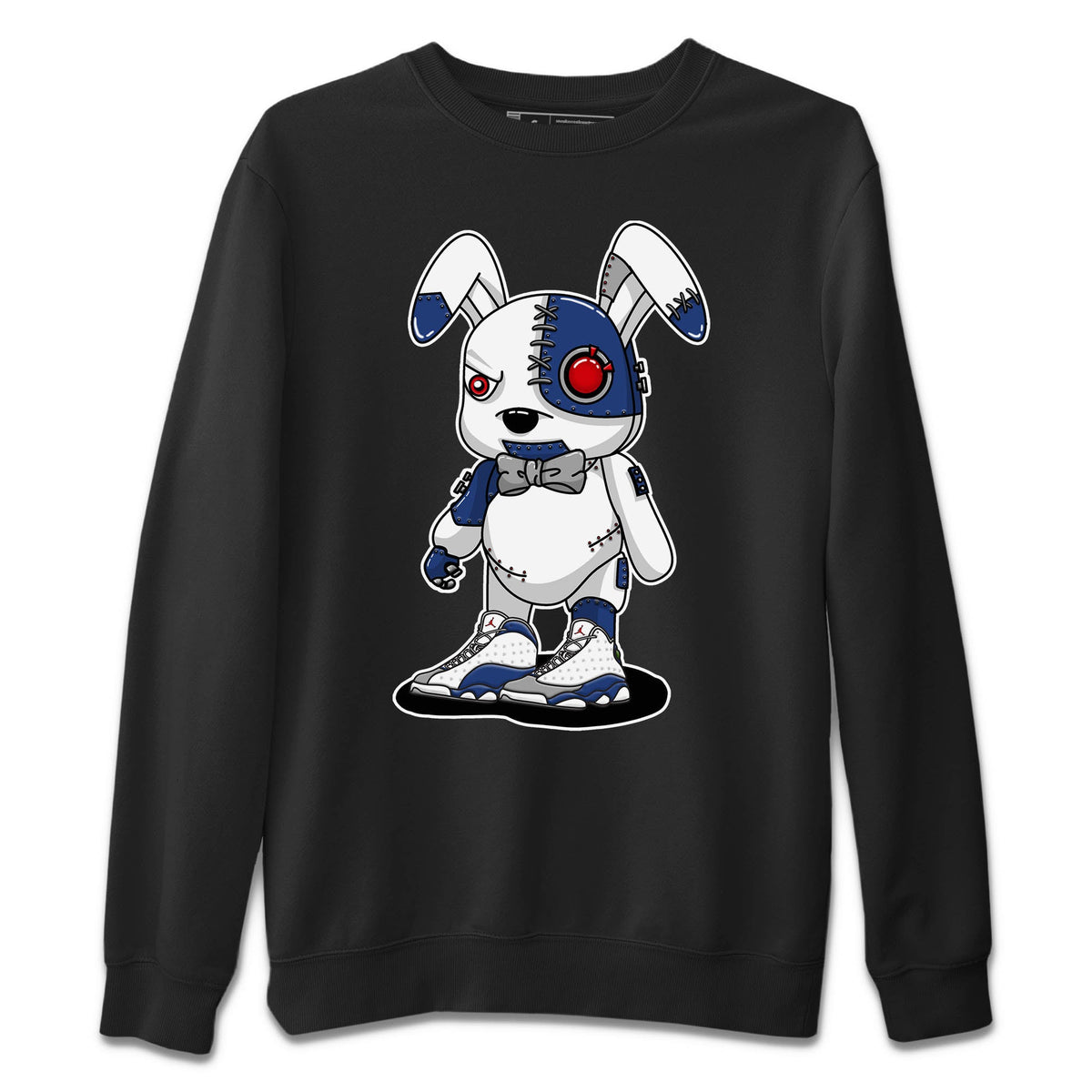Jordan 13 French Blue Sneaker Matching T-Shirt Cyborg Bunny Sneaker Tees Jordan 13 French Blue Sneaker Release Tees Crew Neck Tees