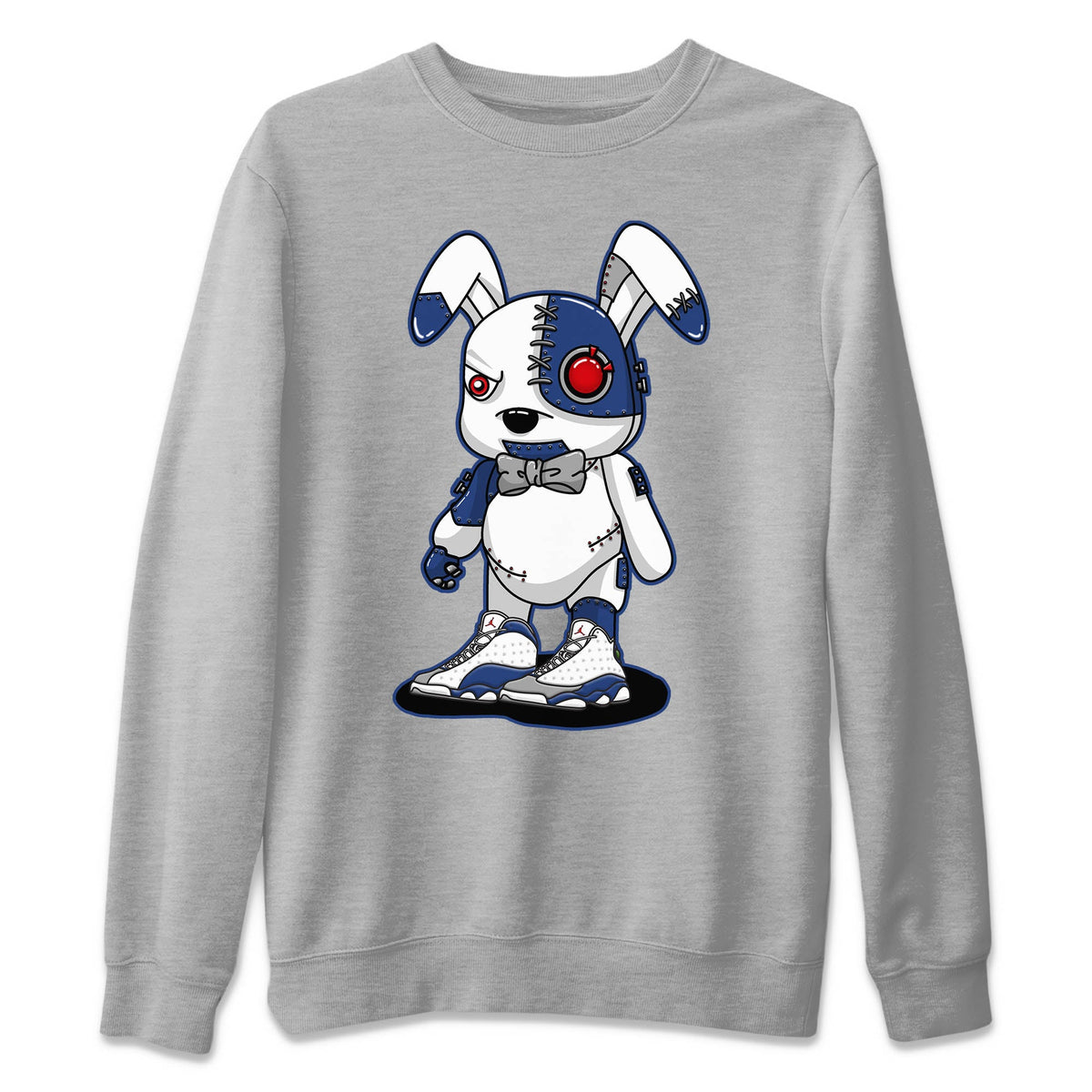 Jordan 13 French Blue Sneaker Matching T-Shirt Cyborg Bunny Sneaker Tees Jordan 13 French Blue Sneaker Release Tees Crew Neck Tees