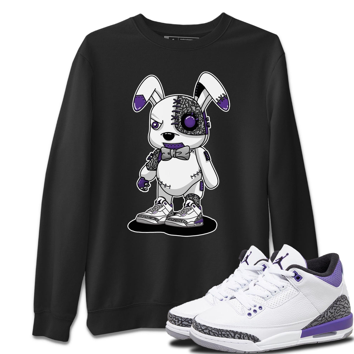 Jordan 3 Dark Iris Sneaker Matching T-Shirt Cyborg Bunny Sneaker Tees Jordan 3 Dark Iris Sneaker Release Tees Crew Neck Tees