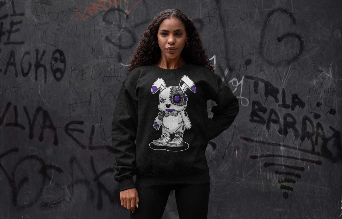 Jordan 3 Dark Iris Sneaker Matching T-Shirt Cyborg Bunny Sneaker Tees Jordan 3 Dark Iris Sneaker Release Tees Crew Neck Tees