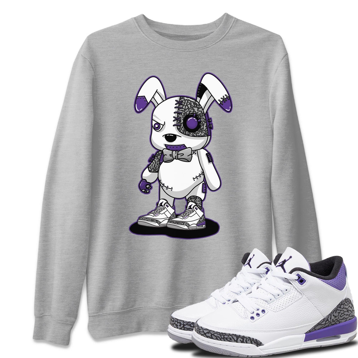 Jordan 3 Dark Iris Sneaker Matching T-Shirt Cyborg Bunny Sneaker Tees Jordan 3 Dark Iris Sneaker Release Tees Crew Neck Tees
