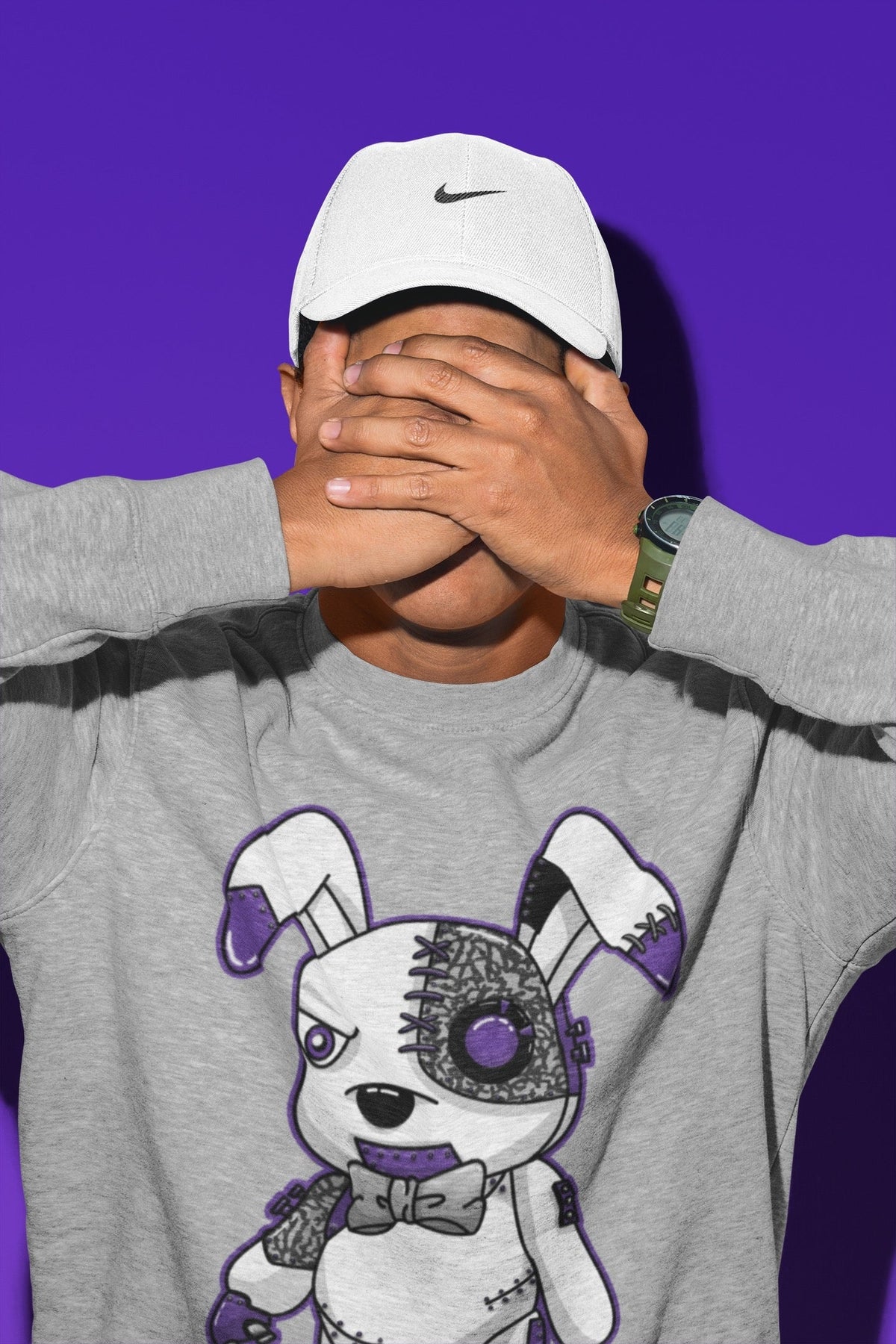 Jordan 3 Dark Iris Sneaker Matching T-Shirt Cyborg Bunny Sneaker Tees Jordan 3 Dark Iris Sneaker Release Tees Crew Neck Tees