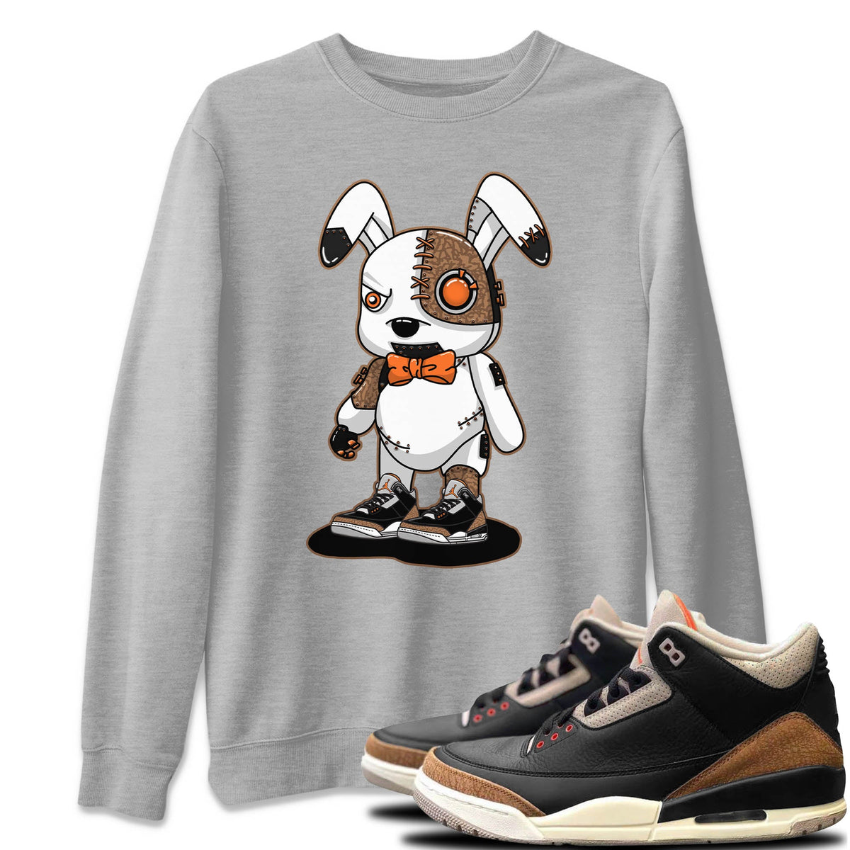 Jordan 3 Desert Elephant Sneaker Matching T-Shirt Cyborg Bunny Sneaker Tees Jordan 3 Desert Elephant Sneaker Release Tees Crew Neck Tees