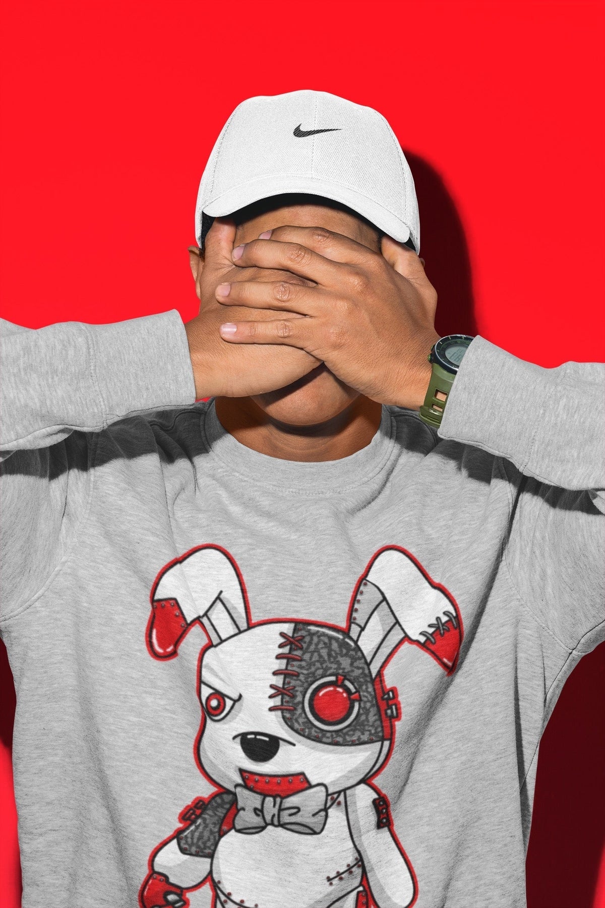 Jordan 3 Fire Red Sneaker Matching T-Shirt Cyborg Bunny Sneaker Tees Jordan 3 Fire Red Sneaker Release Tees Crew Neck Tees