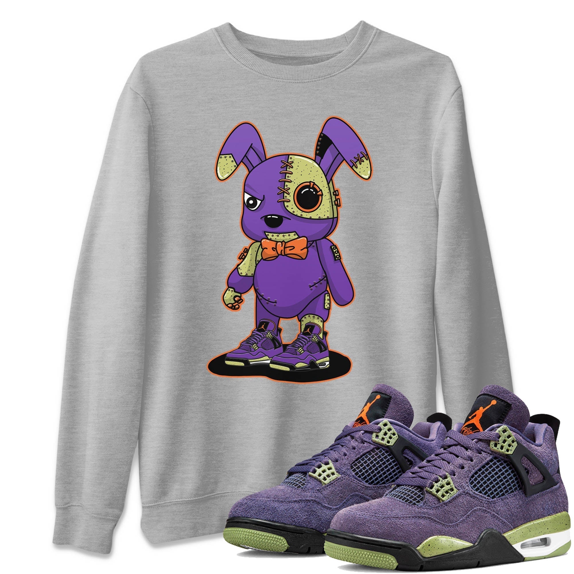 Jordan 4 Canyon Purple Sneaker Matching T-Shirt Cyborg Bunny Sneaker Tees Jordan 4 Canyon Purple Sneaker Release Tees Crew Neck Tees