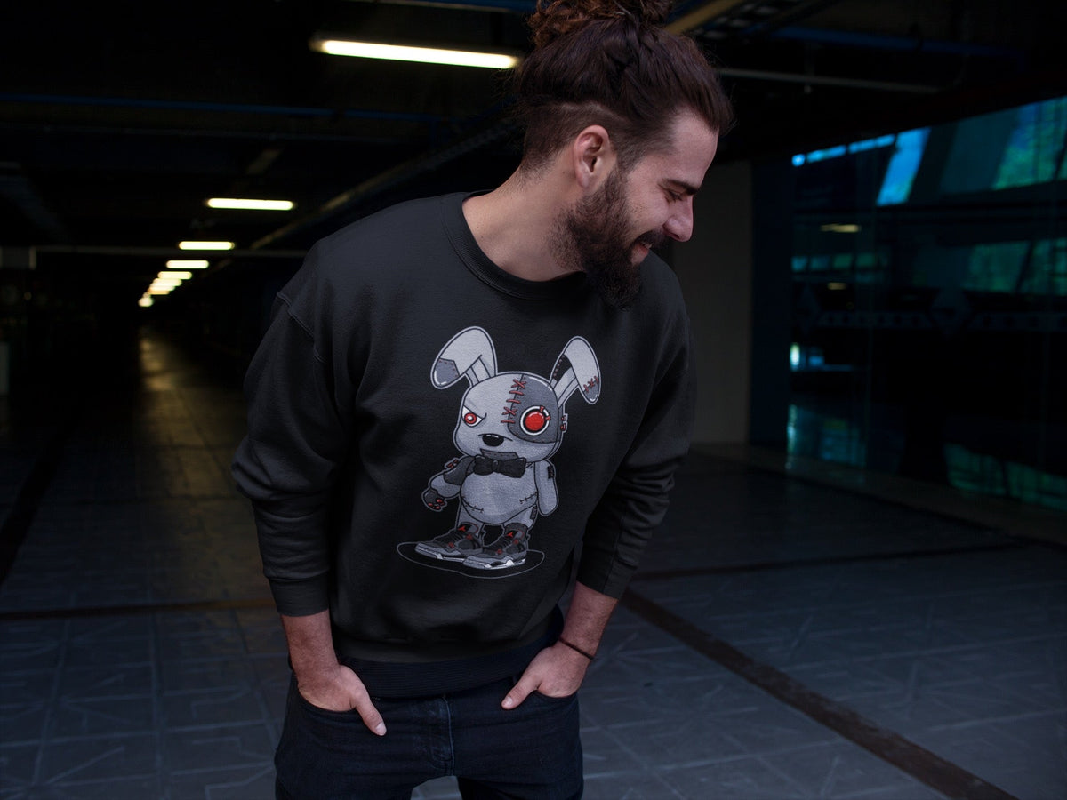 Jordan 4 Infrared Sneaker Matching T-Shirt Cyborg Bunny Sneaker Tees Jordan 4 Infrared Sneaker Release Tees Crew Neck Tees