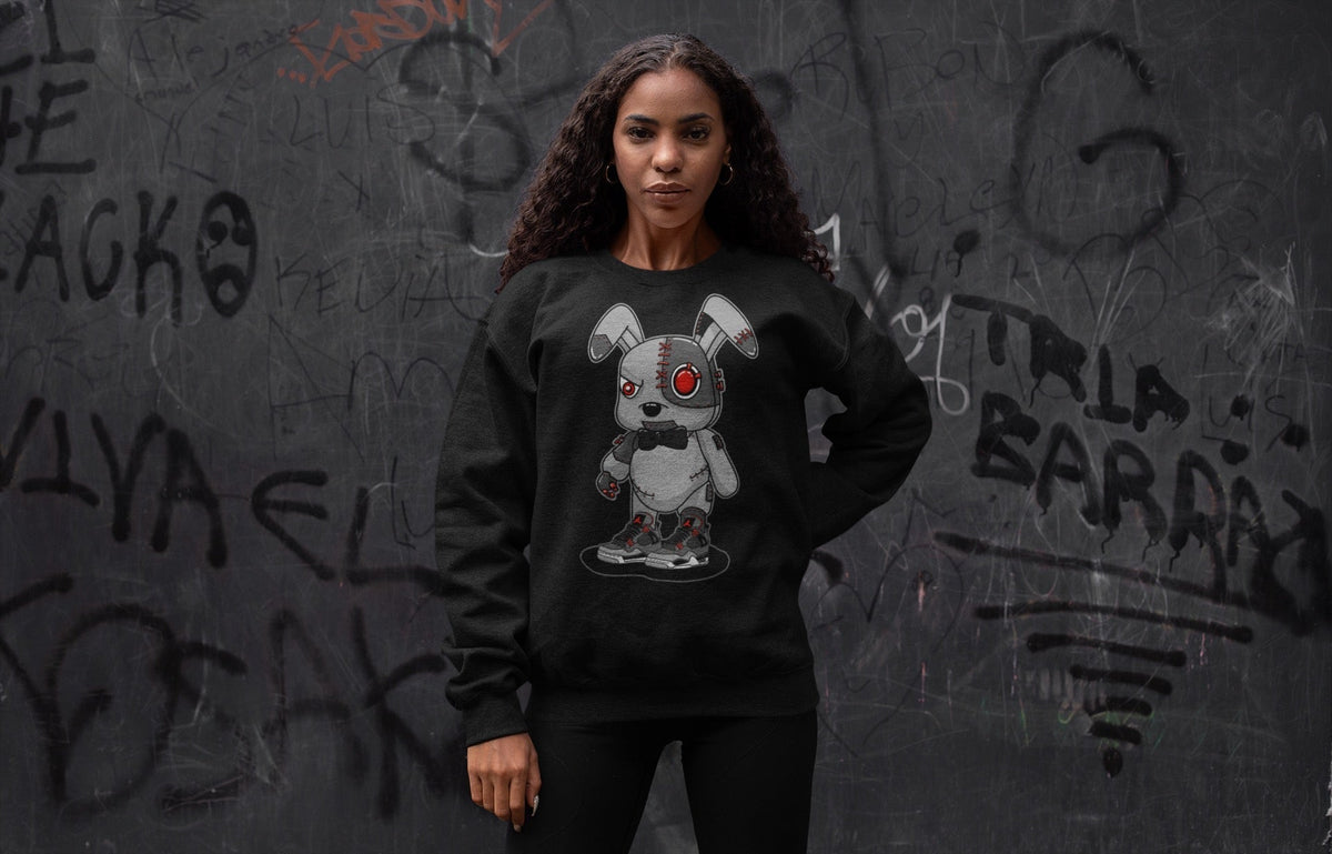 Jordan 4 Infrared Sneaker Matching T-Shirt Cyborg Bunny Sneaker Tees Jordan 4 Infrared Sneaker Release Tees Crew Neck Tees