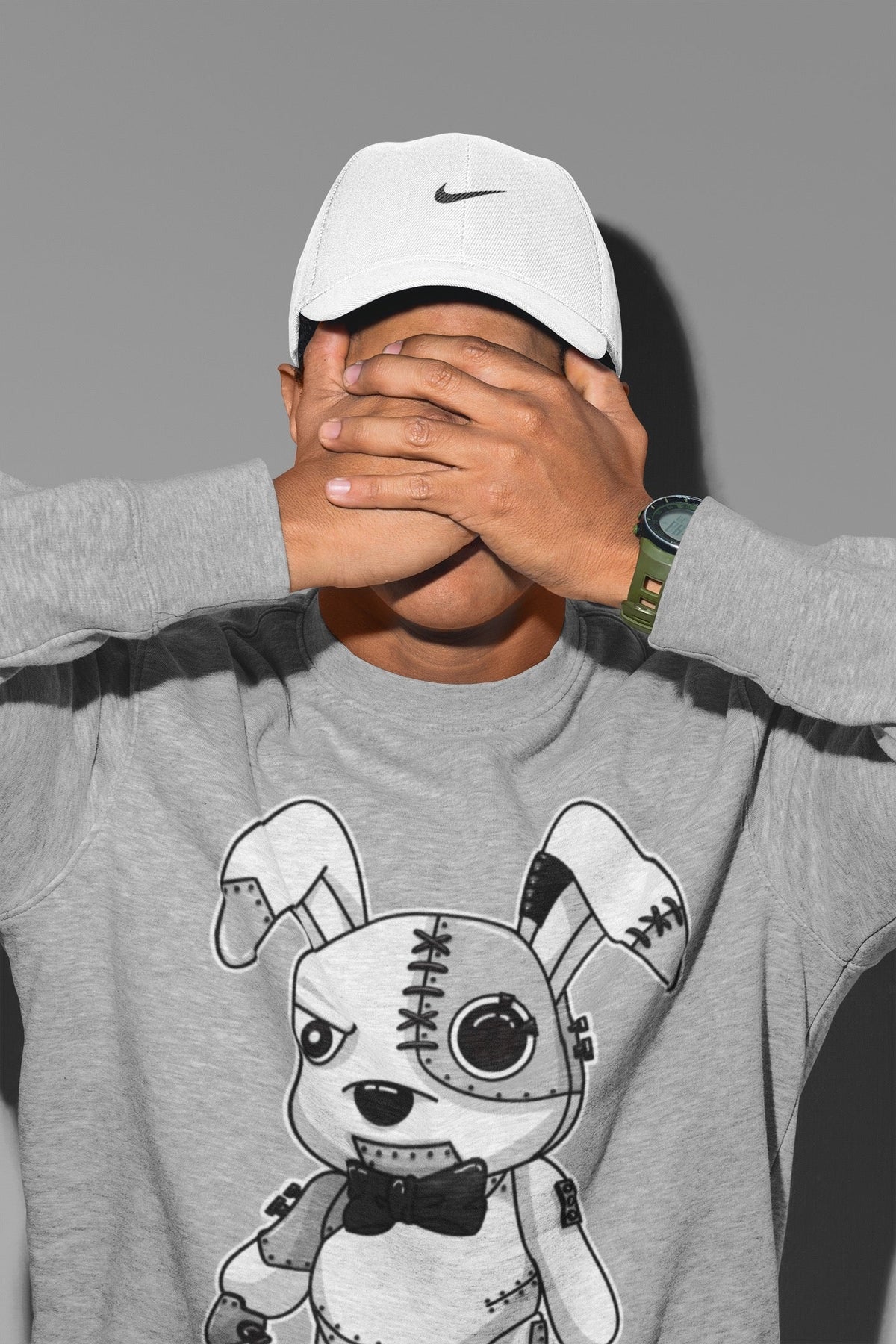 Jordan 4 Military Black Sneaker Matching T-Shirt Cyborg Bunny Sneaker Tees Jordan 4 Military Black Sneaker Release Tees Crew Neck Tees