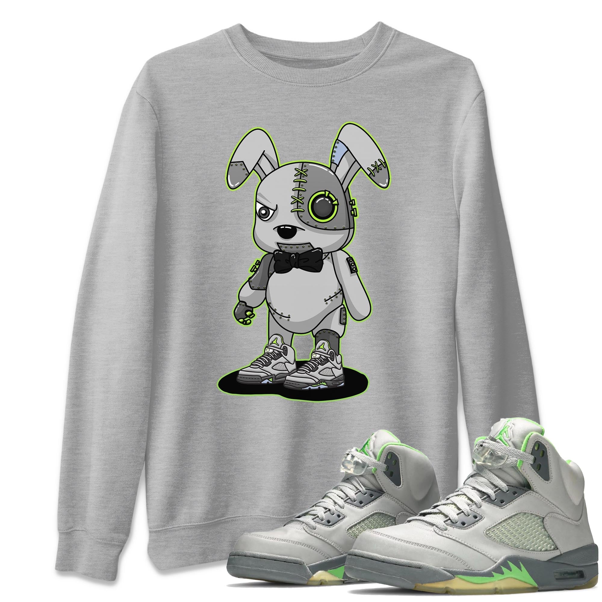 Jordan 5 Green Bean Sneaker Matching T-Shirt Cyborg Bunny Sneaker Tees Jordan 5 Green Bean Sneaker Release Tees Crew Neck Tees