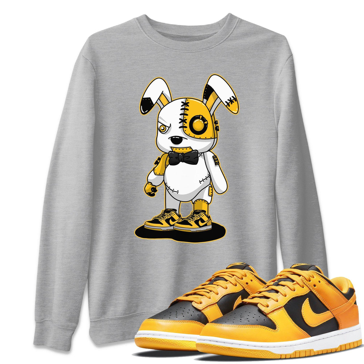 Dunk Championship Goldenrod Sneaker Match Tees Cyborg Bunny Sneaker Tees Dunk Championship Goldenrod Jordan to match sneaker T-Shirt Crew Neck Shirts