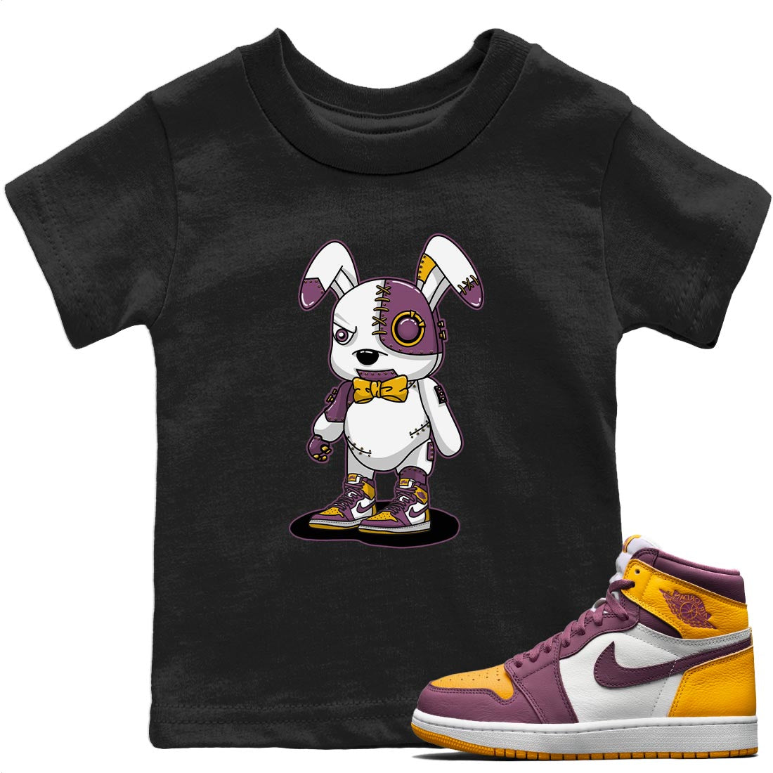 Jordan 1 Brotherhood Sneaker Matching T-Shirt Cyborg Bunny Sneaker Tees Jordan 1 Brotherhood Sneaker Release Tees Kids Shirts