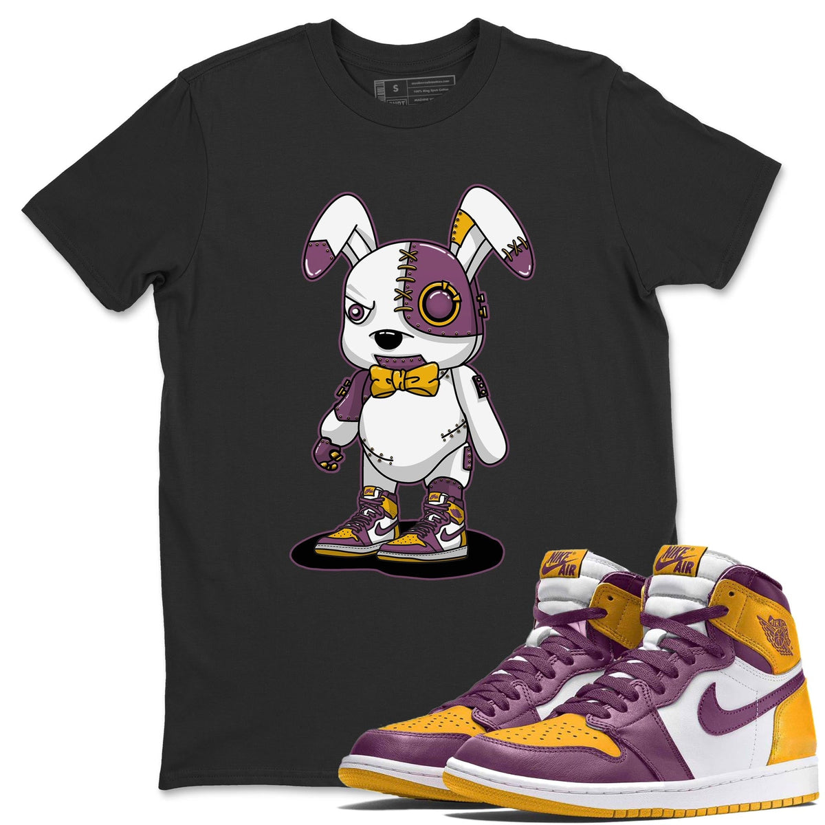 Jordan 1 Brotherhood Sneaker Matching T-Shirt Cyborg Bunny Sneaker Tees Jordan 1 Brotherhood Sneaker Release Tees Crew Neck Tees