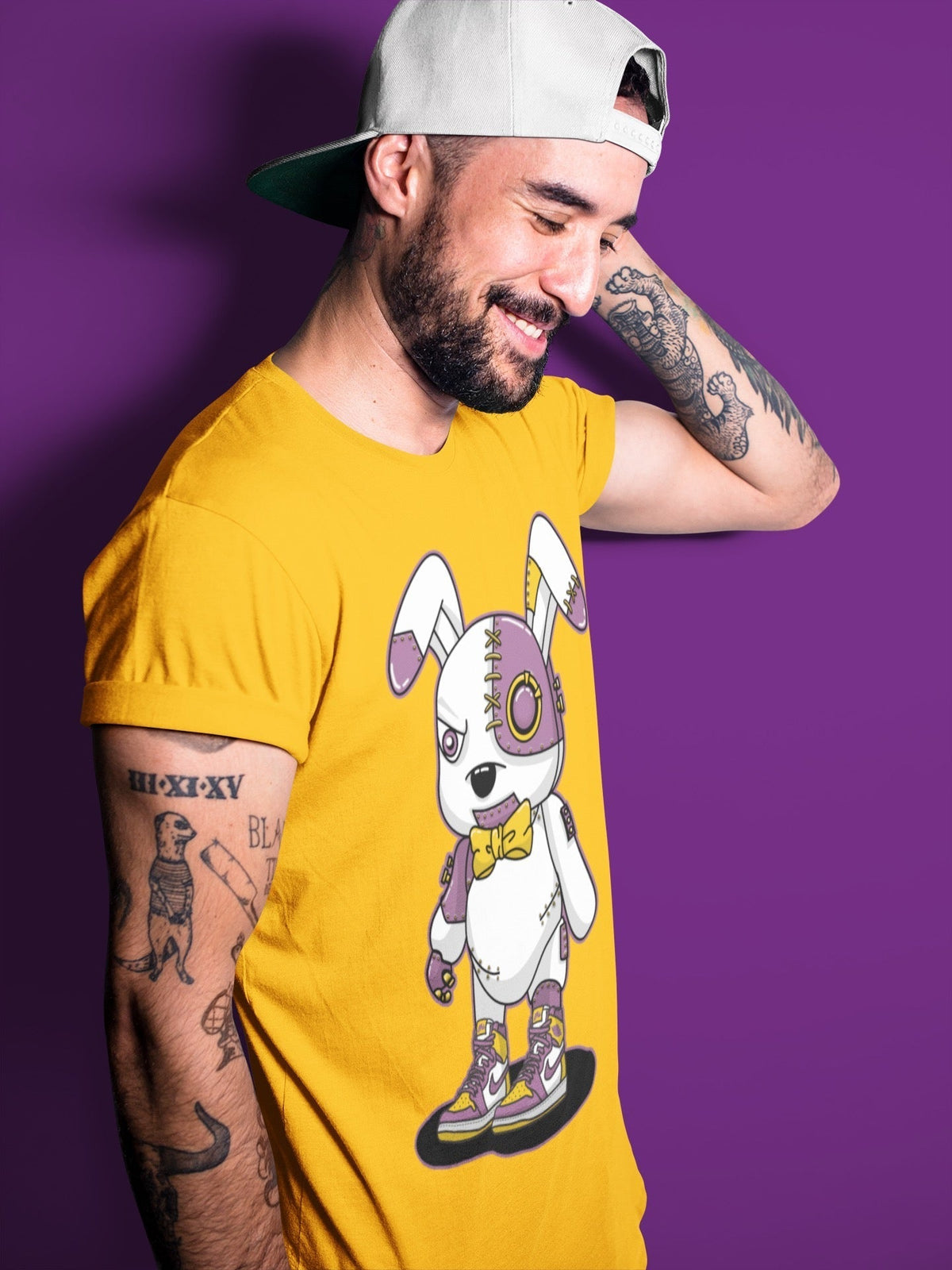 Jordan 1 Brotherhood Sneaker Matching T-Shirt Cyborg Bunny Sneaker Tees Jordan 1 Brotherhood Sneaker Release Tees Crew Neck Tees