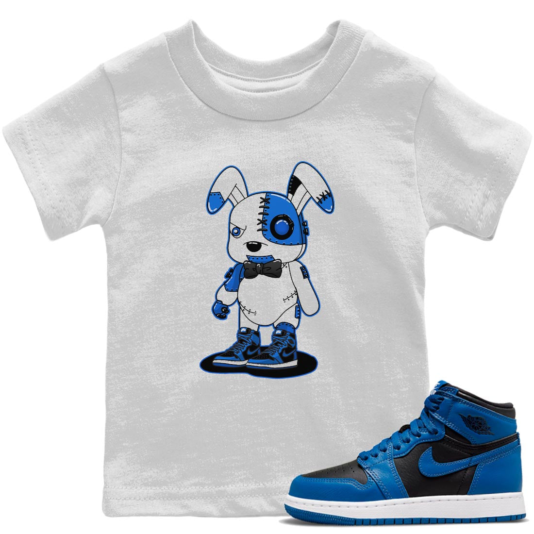 Jordan 1 Dark Marina Blue Sneaker Matching T-Shirt Cyborg Bunny Sneaker Tees Jordan 1 Dark Marina Blue Sneaker Release Tees Kids Shirts