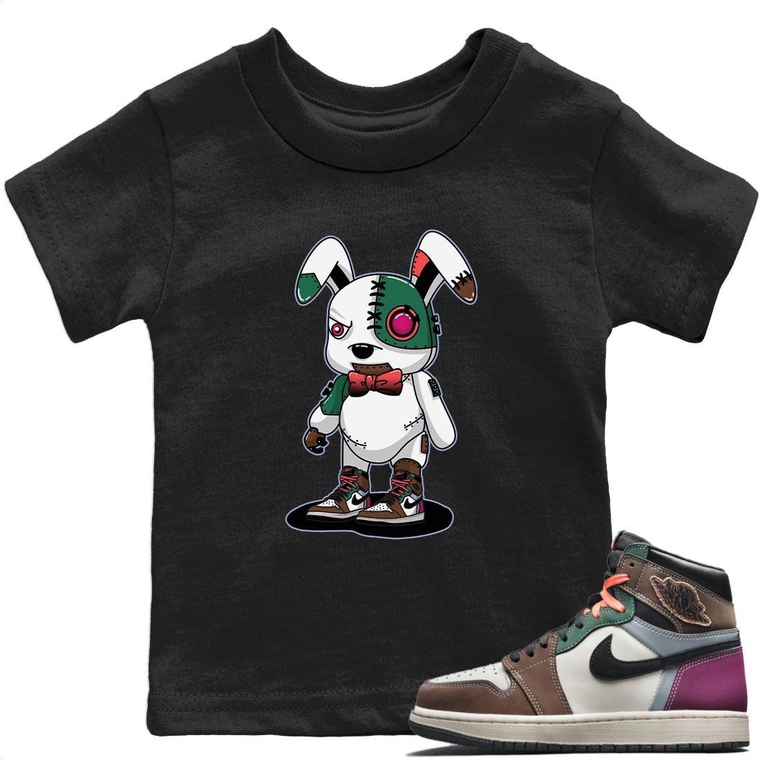 Jordan 1 Hand Crafted Sneaker Matching T-Shirt Cyborg Bunny Sneaker Tees Jordan 1 Hand Crafted Sneaker Release Tees Kids Shirts