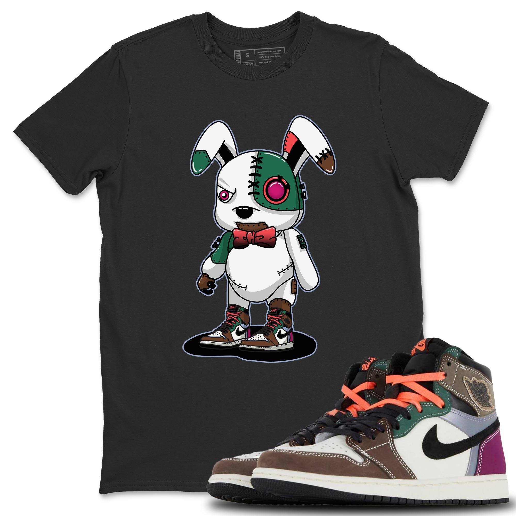 Jordan 1 Hand Crafted Sneaker Matching T-Shirt Cyborg Bunny Sneaker Tees Jordan 1 Hand Crafted Sneaker Release Tees Crew Neck Tees