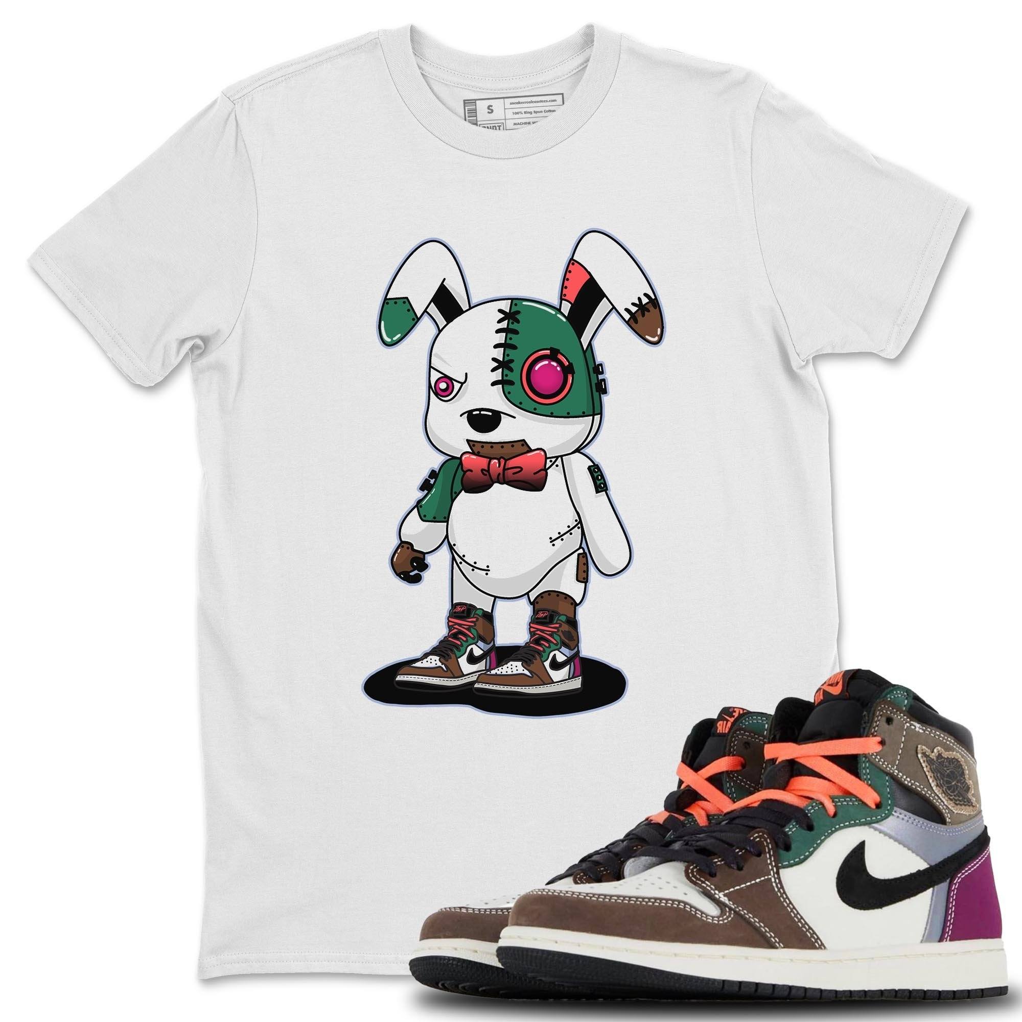 Jordan 1 Hand Crafted Sneaker Matching T-Shirt Cyborg Bunny Sneaker Tees Jordan 1 Hand Crafted Sneaker Release Tees Crew Neck Tees