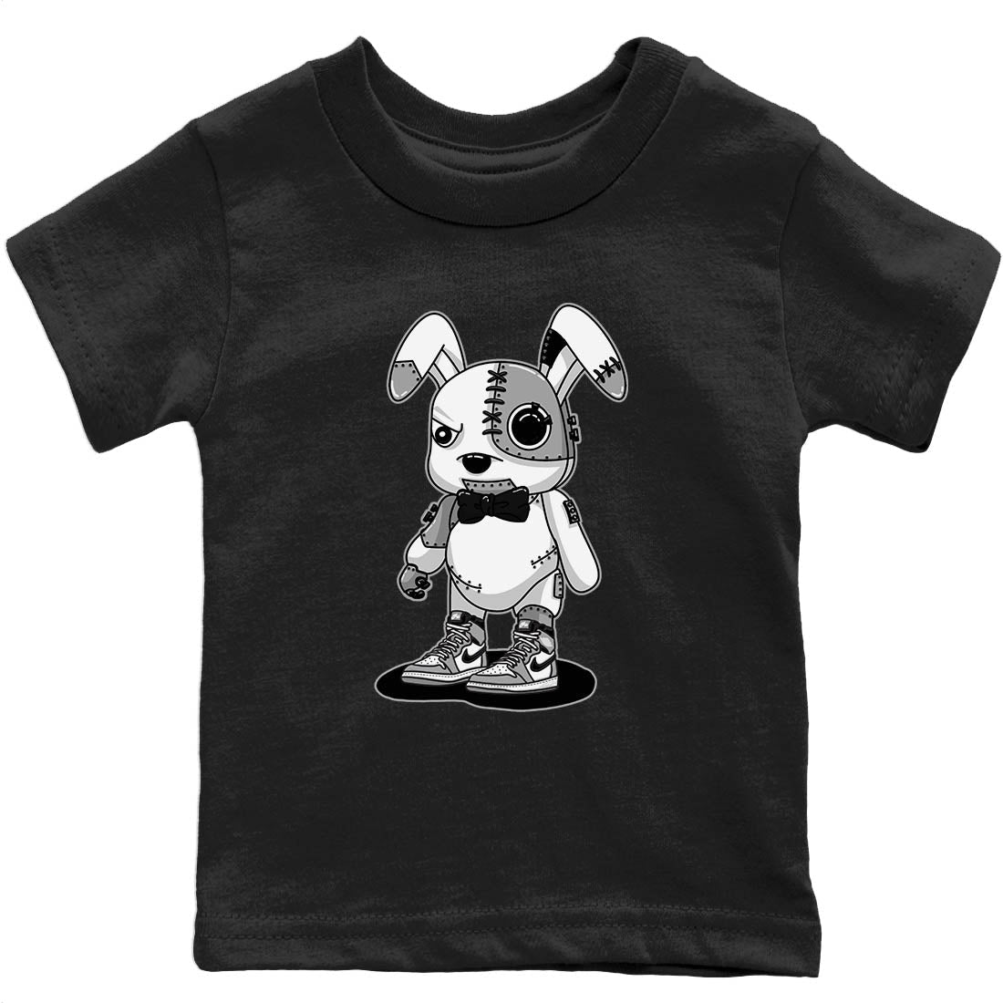 Jordan 1 Light Smoke Grey Sneaker Matching T-Shirt Cyborg Bunny Sneaker Tees Jordan 1 Light Smoke Grey Sneaker Release Tees Kids Shirts