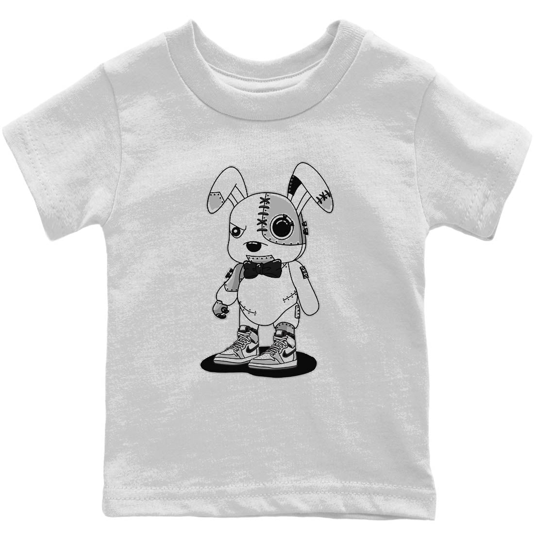 Jordan 1 Light Smoke Grey Sneaker Matching T-Shirt Cyborg Bunny Sneaker Tees Jordan 1 Light Smoke Grey Sneaker Release Tees Kids Shirts