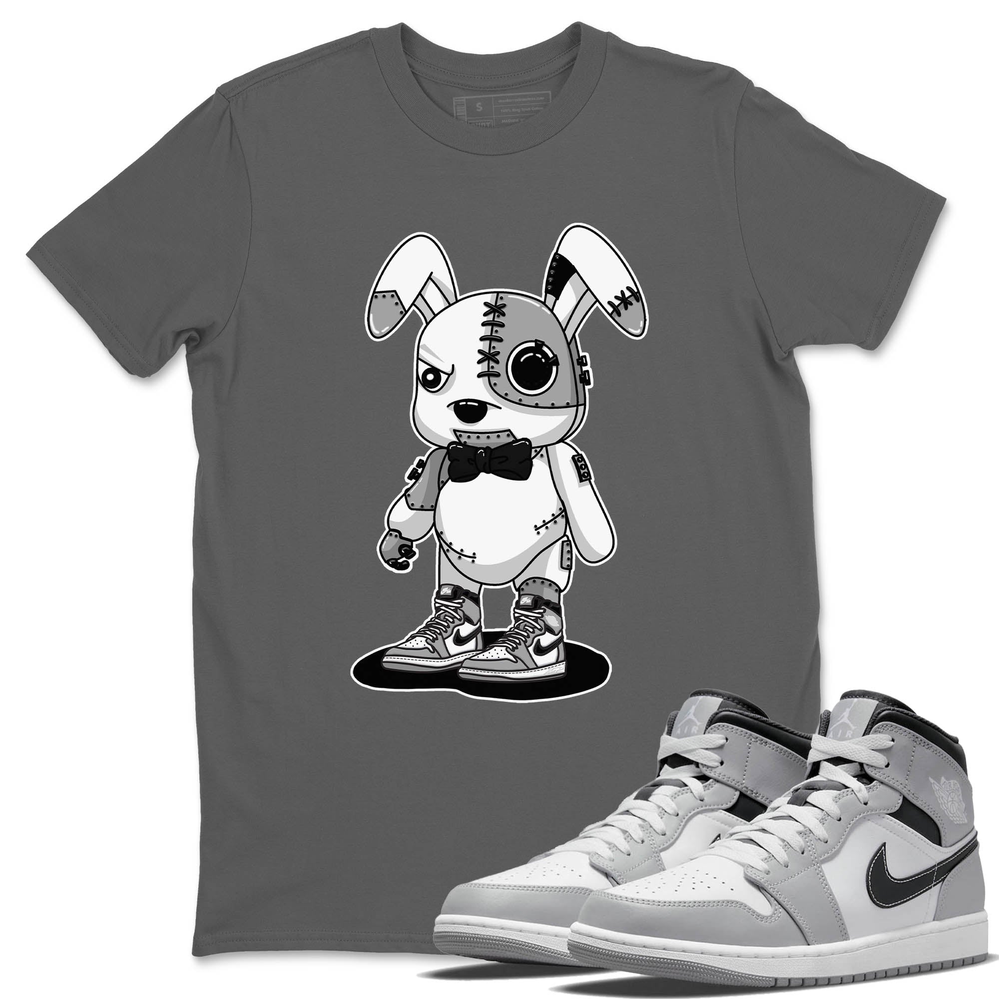 Jordan 1 Light Smoke Grey Sneaker Matching T-Shirt Cyborg Bunny Sneaker Tees Jordan 1 Light Smoke Grey Sneaker Release Tees Crew Neck Tees