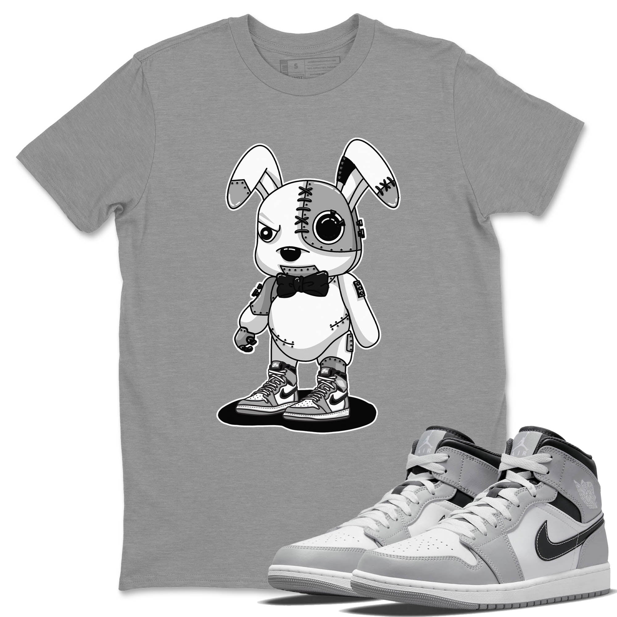 Jordan 1 Light Smoke Grey Sneaker Matching T-Shirt Cyborg Bunny Sneaker Tees Jordan 1 Light Smoke Grey Sneaker Release Tees Crew Neck Tees