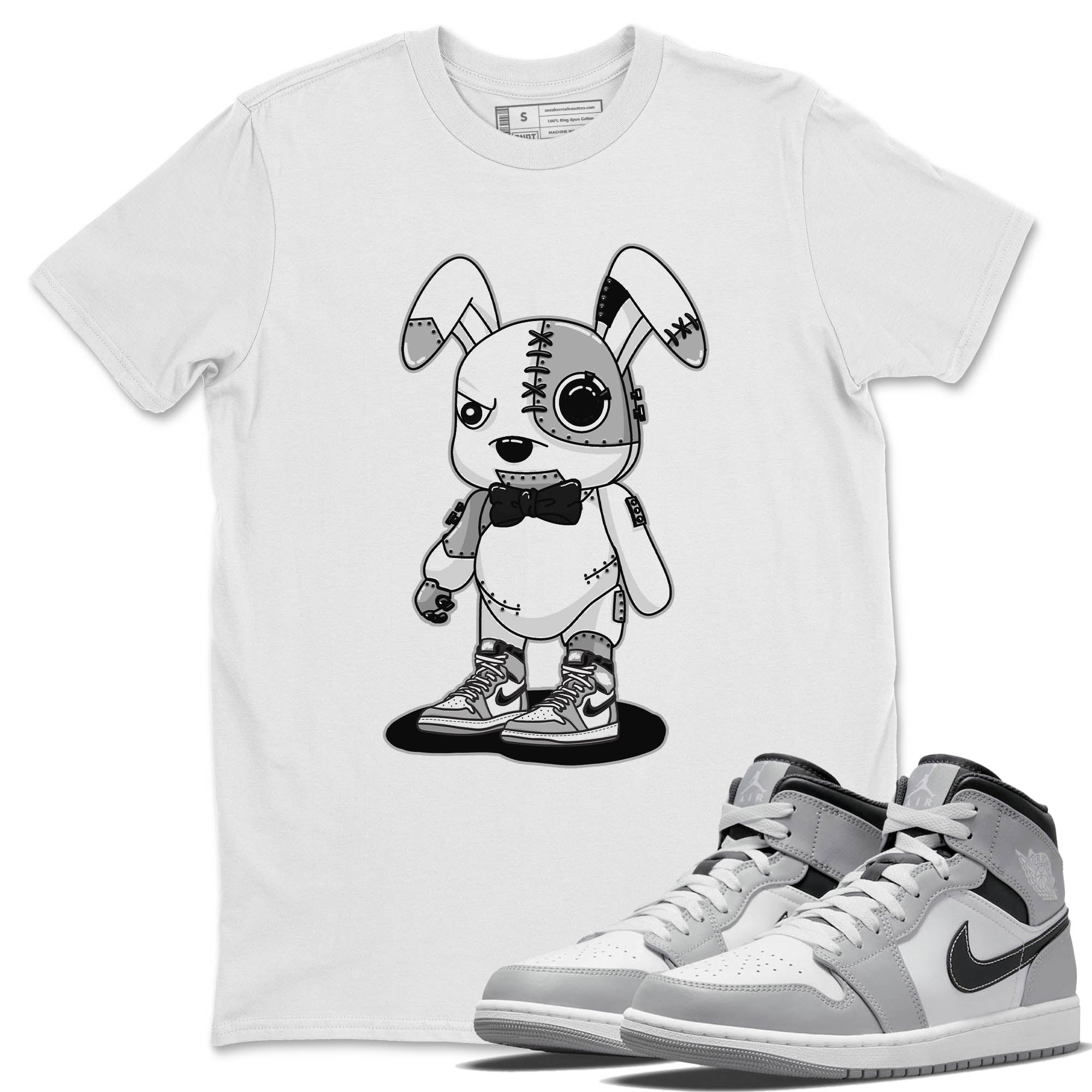 Jordan 1 Light Smoke Grey Sneaker Matching T-Shirt Cyborg Bunny Sneaker Tees Jordan 1 Light Smoke Grey Sneaker Release Tees Crew Neck Tees