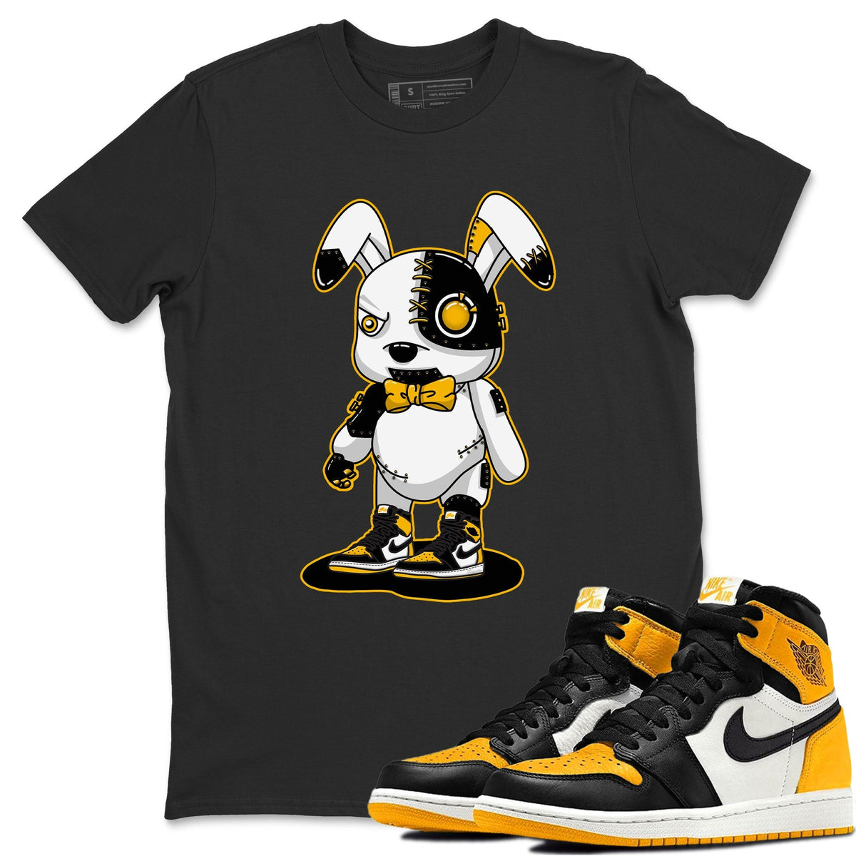 Jordan 1 Taxi Sneaker Matching T-Shirt Cyborg Bunny Sneaker Tees Jordan 1 Taxi Sneaker Release Tees Crew Neck Tees