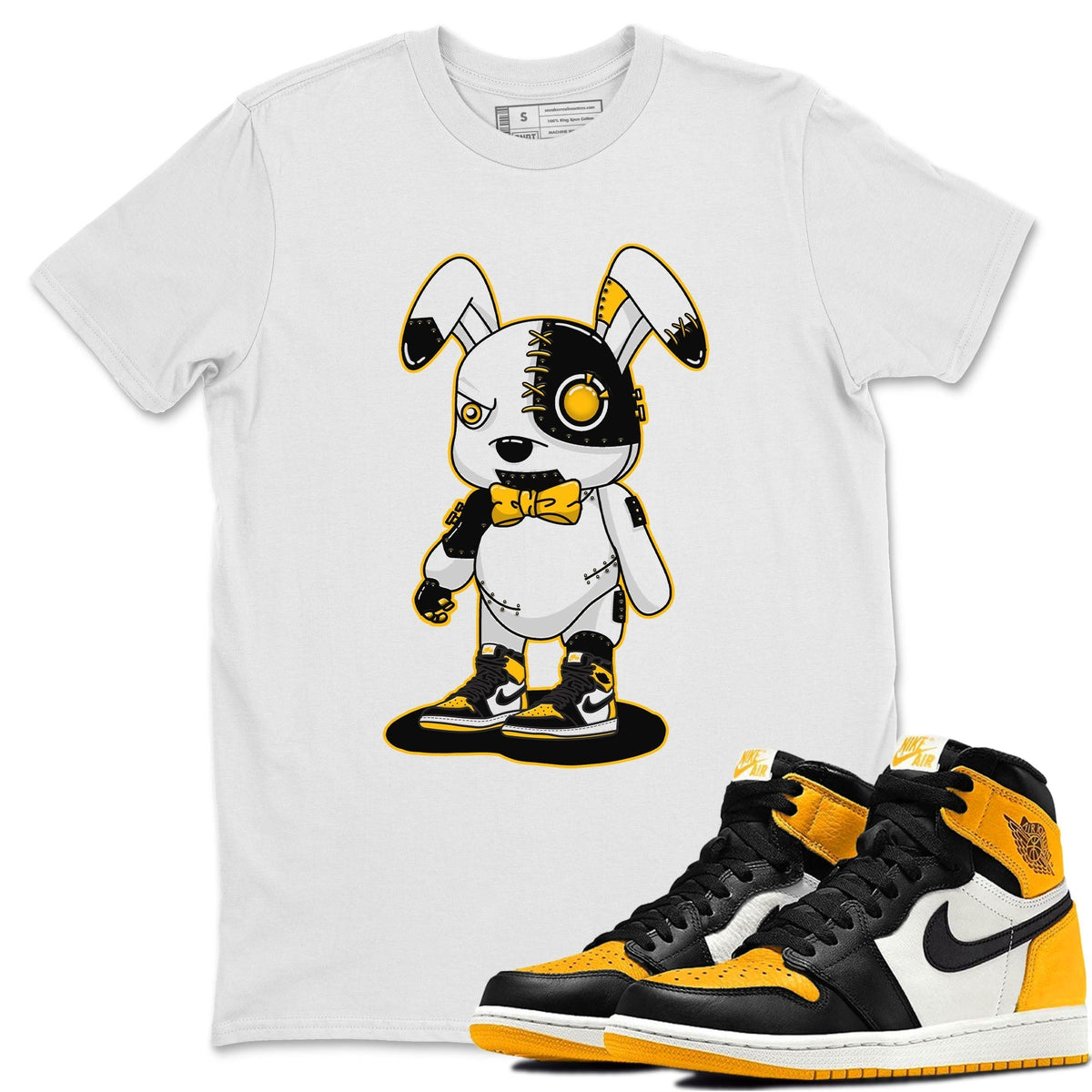 Jordan 1 Taxi Sneaker Matching T-Shirt Cyborg Bunny Sneaker Tees Jordan 1 Taxi Sneaker Release Tees Crew Neck Tees