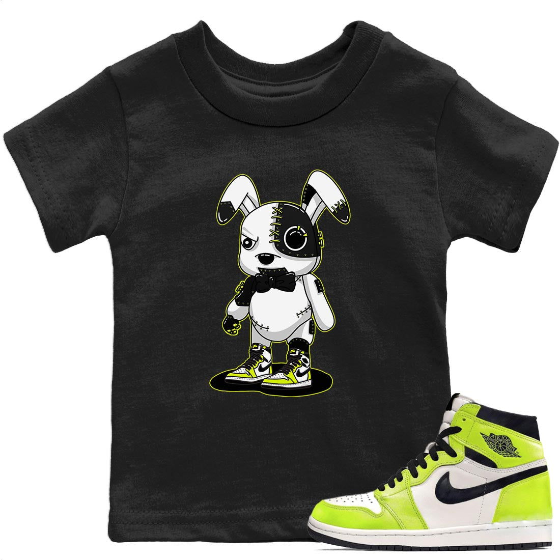 Jordan 1 Visionaire Sneaker Matching T-Shirt Cyborg Bunny Sneaker Tees Jordan 1 Visionaire Sneaker Release Tees Kids Shirts