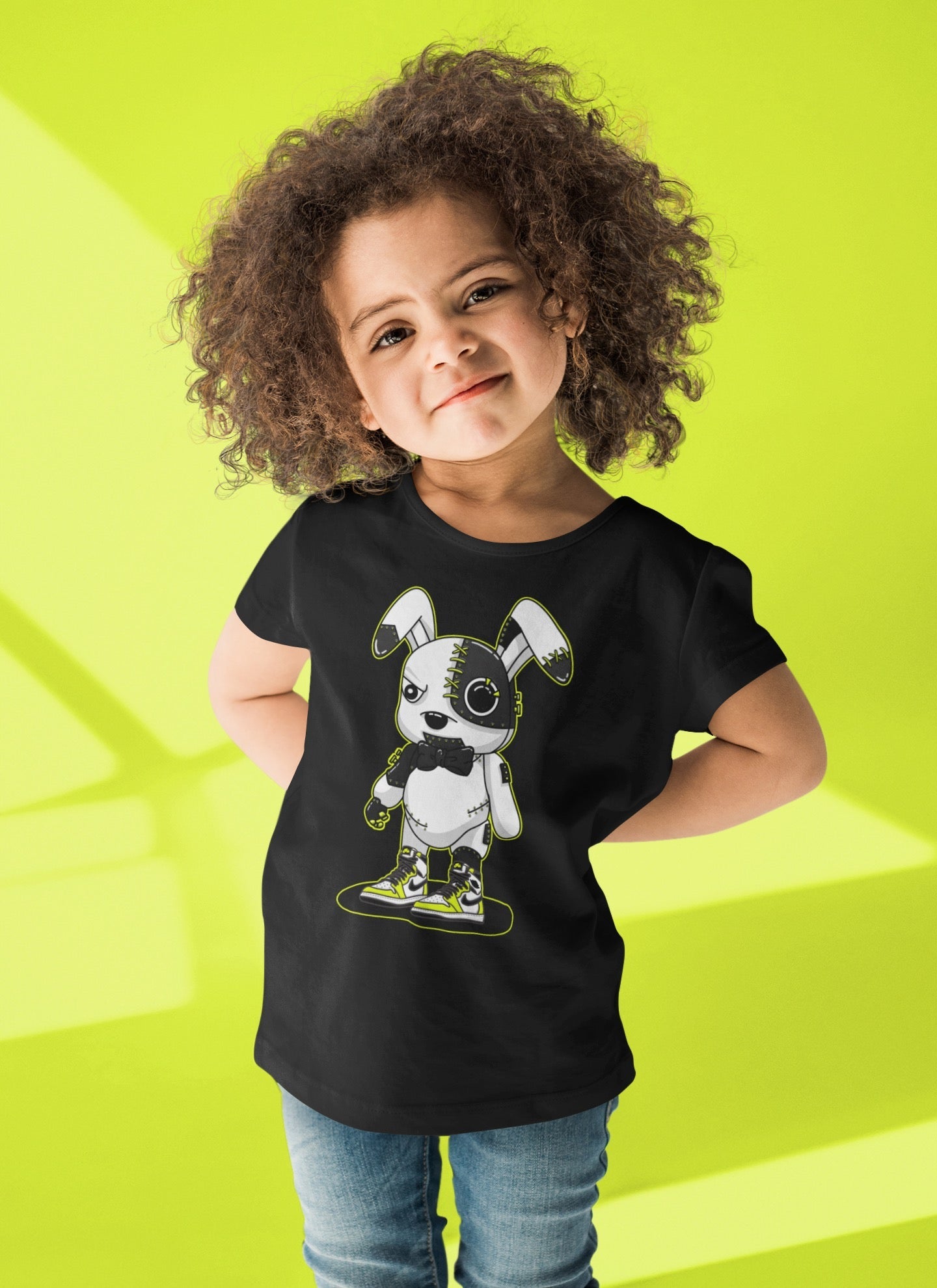 Jordan 1 Visionaire Sneaker Matching T-Shirt Cyborg Bunny Sneaker Tees Jordan 1 Visionaire Sneaker Release Tees Kids Shirts