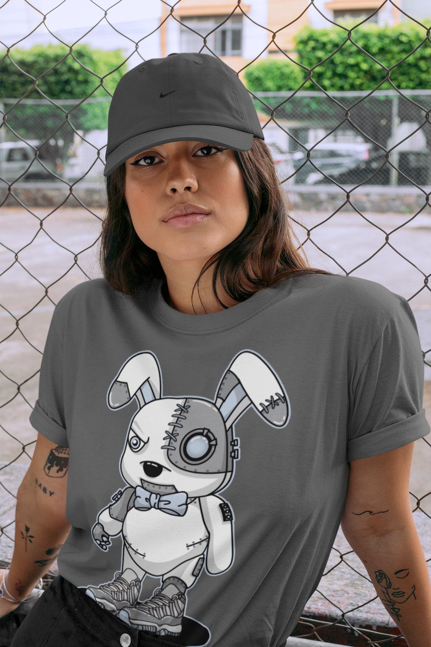 Jordan 11 Cool Grey Shirt To Match Jordans Cyborg Bunny Sneaker Tees Jordan 11 Cool Grey Drip Gear Zone Sneaker Matching Clothing Unisex Shirts