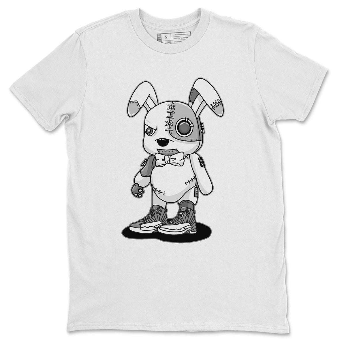 Jordan 12 Stealth Sneaker Matching T-Shirt Cyborg Bunny Sneaker Tees Jordan 12 Stealth Sneaker Release Tees Crew Neck Tees