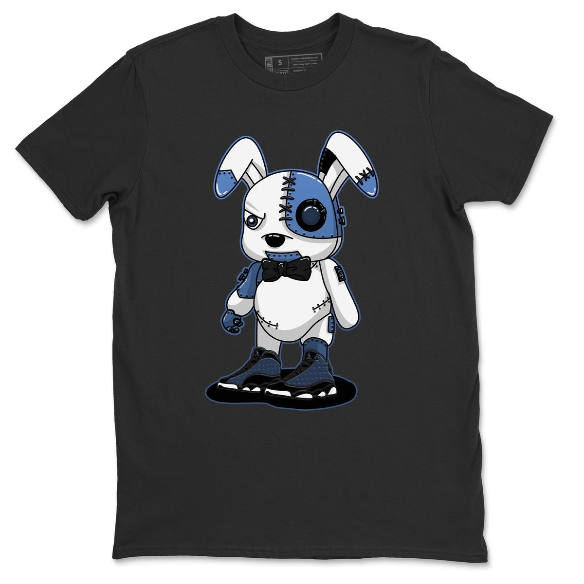 Jordan 13 Brave Blue Sneaker Matching T-Shirt Cyborg Bunny Sneaker Tees Jordan 13 Brave Blue Sneaker Release Tees Crew Neck Tees