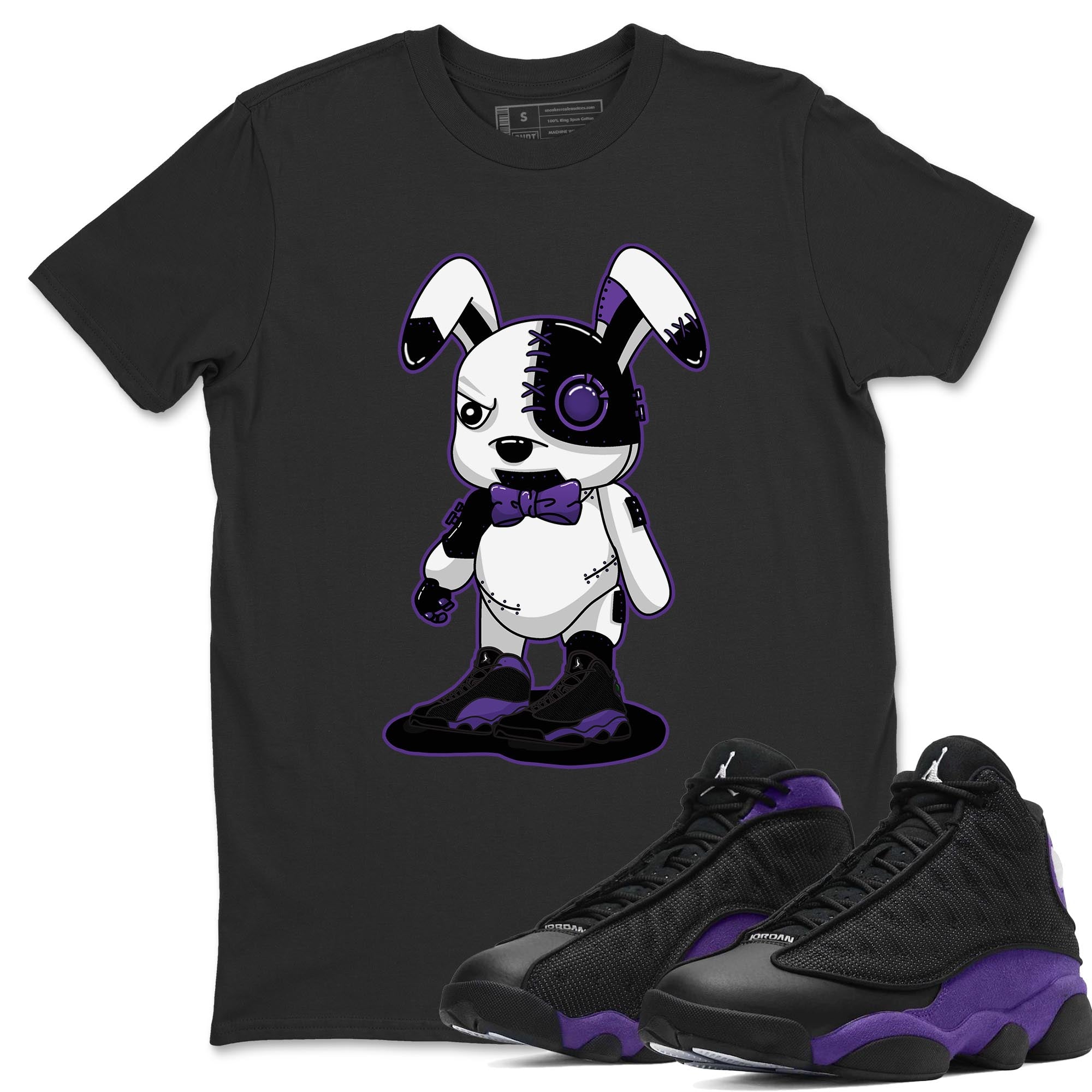 Jordan 13 Court Purple Shirt To Match Jordans Cyborg Bunny Sneaker Tees Jordan 13 Court Purple Drip Gear Zone Sneaker Matching Clothing Unisex Shirts