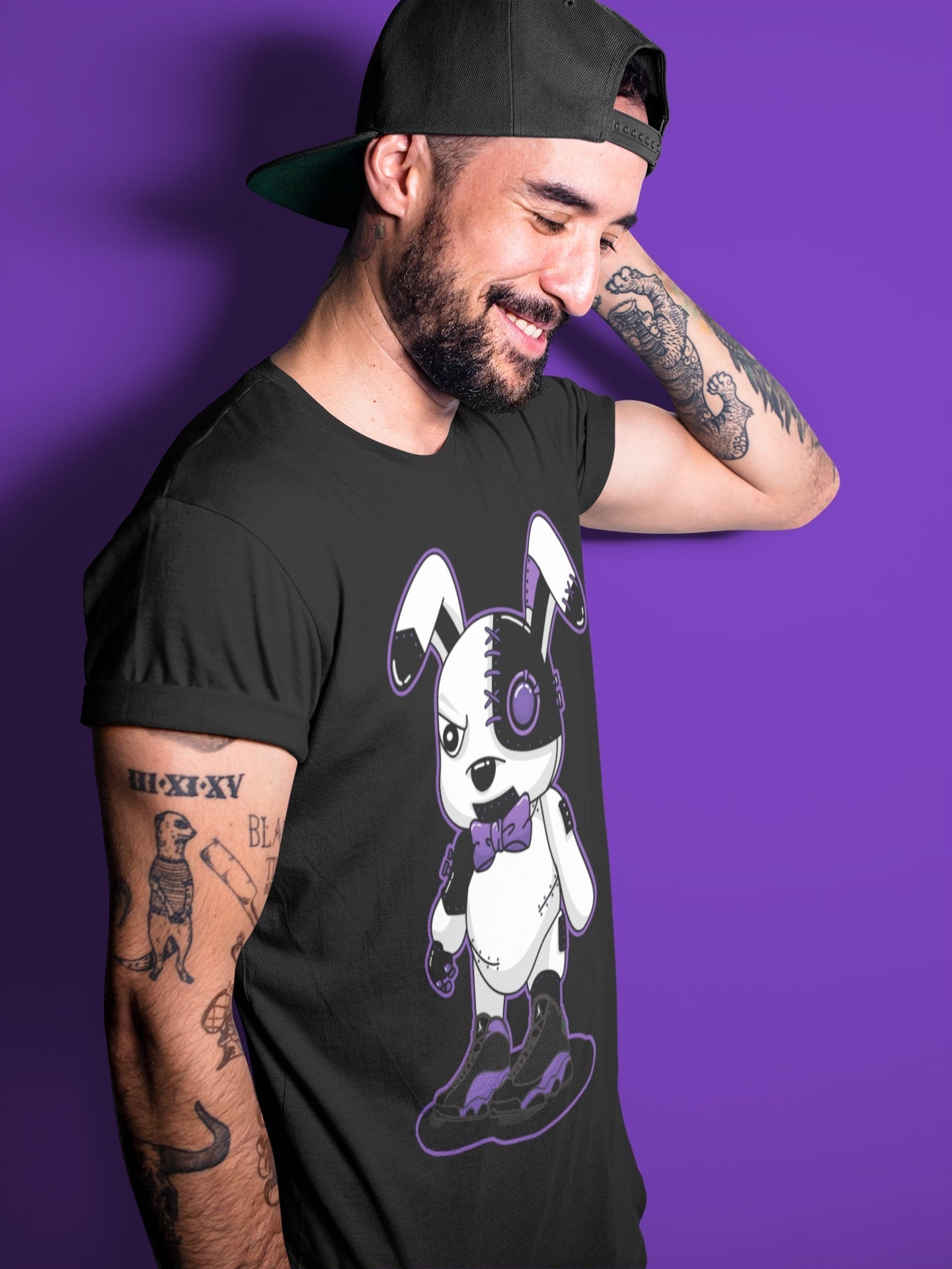 Jordan 13 Court Purple Shirt To Match Jordans Cyborg Bunny Sneaker Tees Jordan 13 Court Purple Drip Gear Zone Sneaker Matching Clothing Unisex Shirts