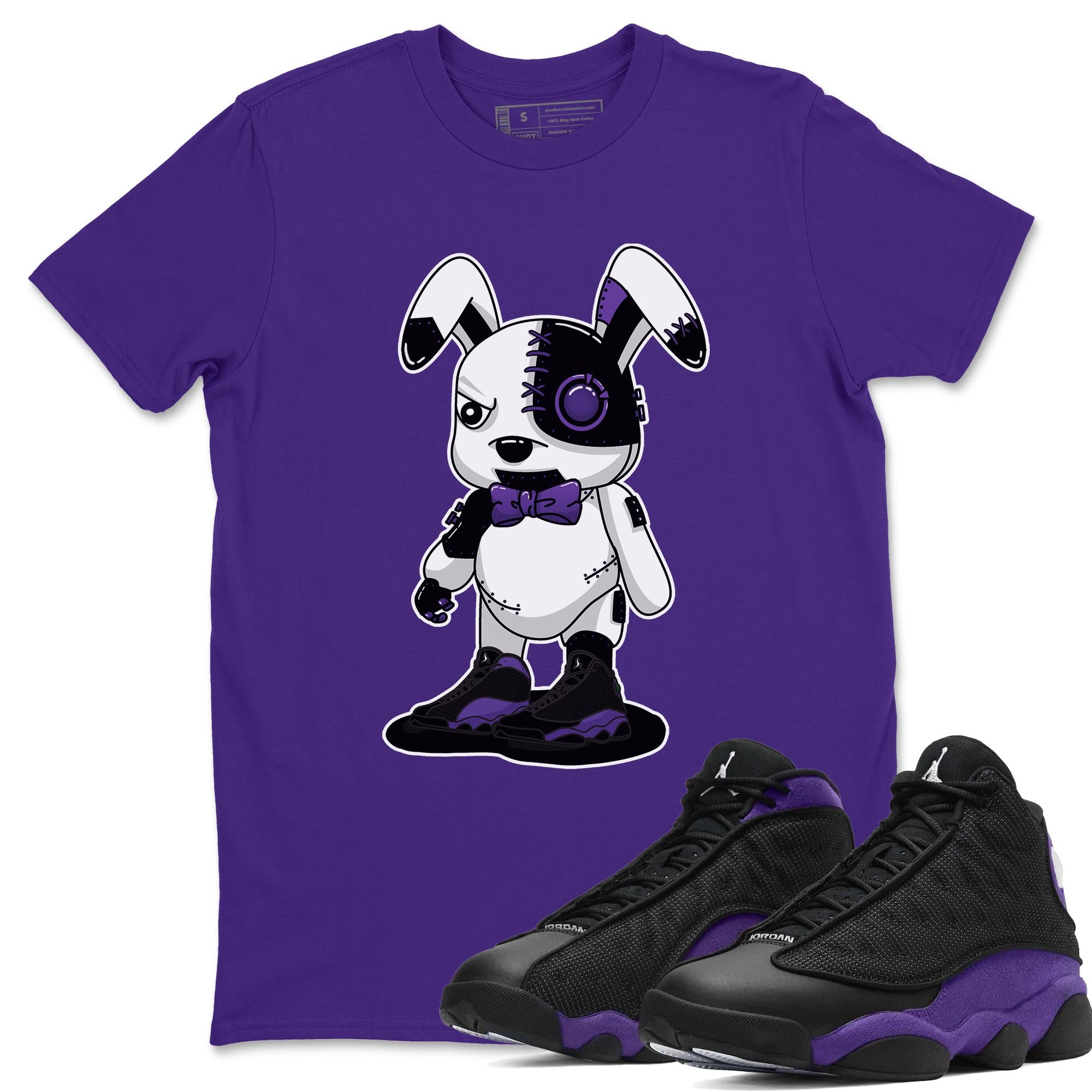 Jordan 13 Court Purple Shirt To Match Jordans Cyborg Bunny Sneaker Tees Jordan 13 Court Purple Drip Gear Zone Sneaker Matching Clothing Unisex Shirts