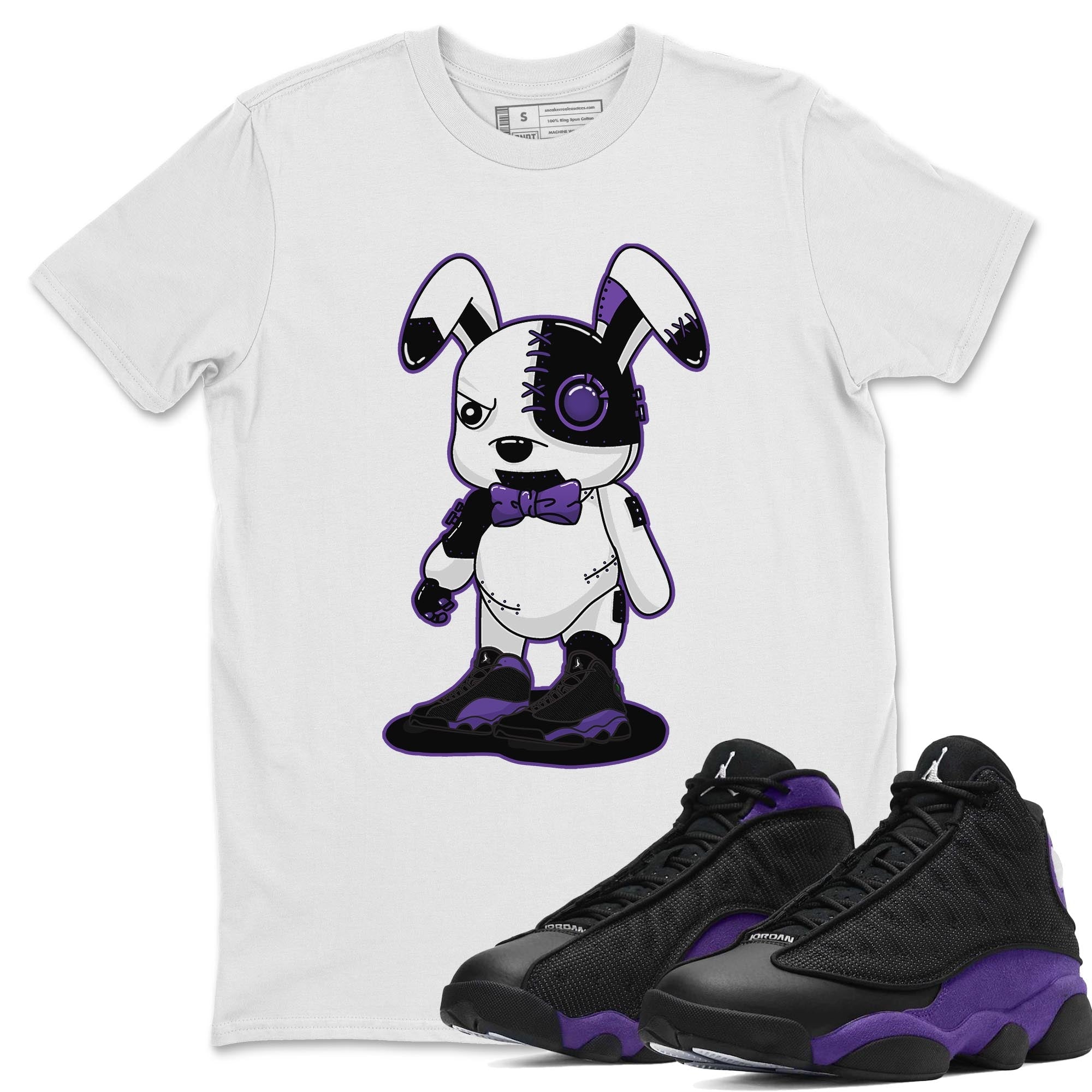 Jordan 13 Court Purple Shirt To Match Jordans Cyborg Bunny Sneaker Tees Jordan 13 Court Purple Drip Gear Zone Sneaker Matching Clothing Unisex Shirts