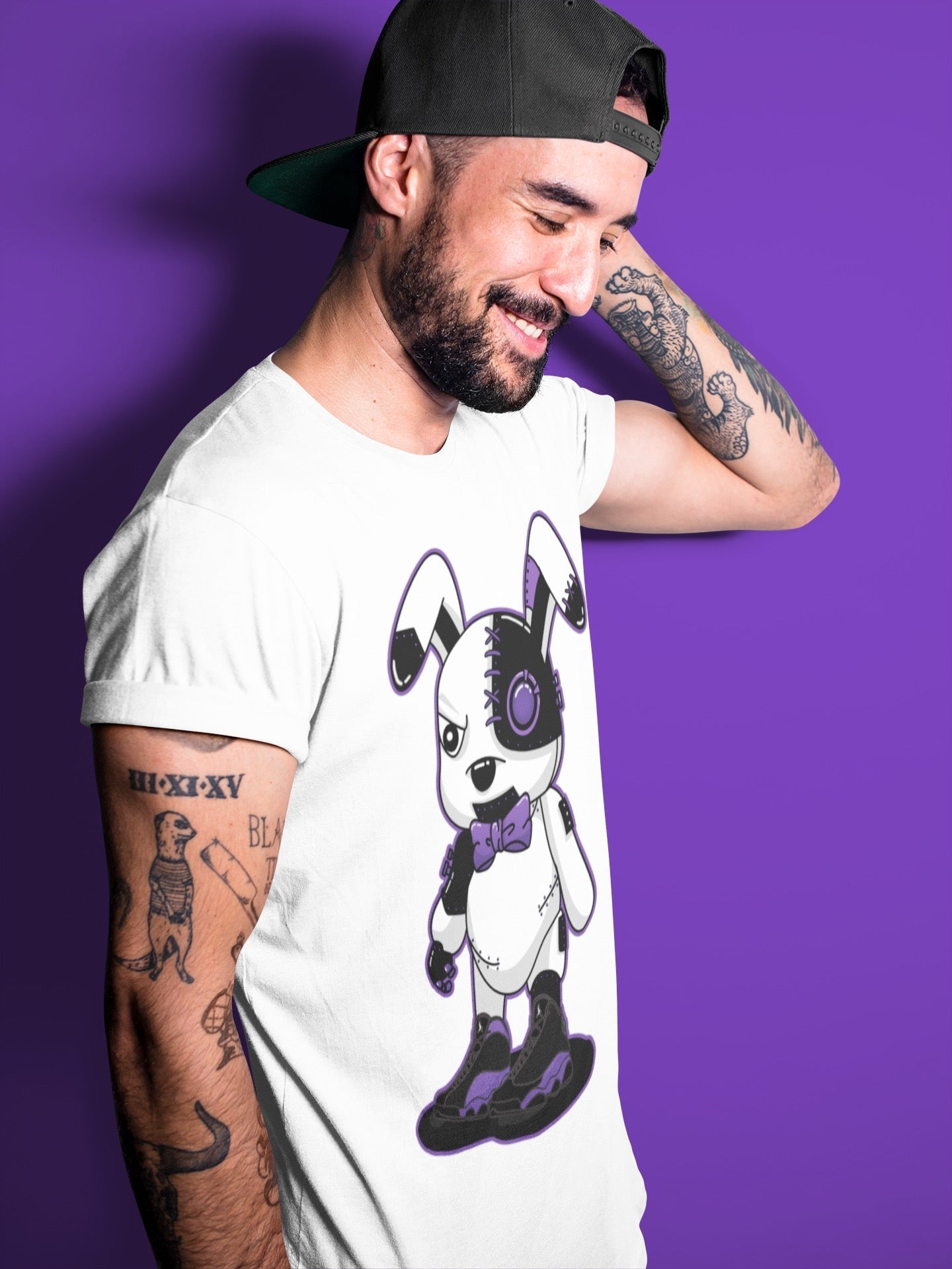 Jordan 13 Court Purple Shirt To Match Jordans Cyborg Bunny Sneaker Tees Jordan 13 Court Purple Drip Gear Zone Sneaker Matching Clothing Unisex Shirts